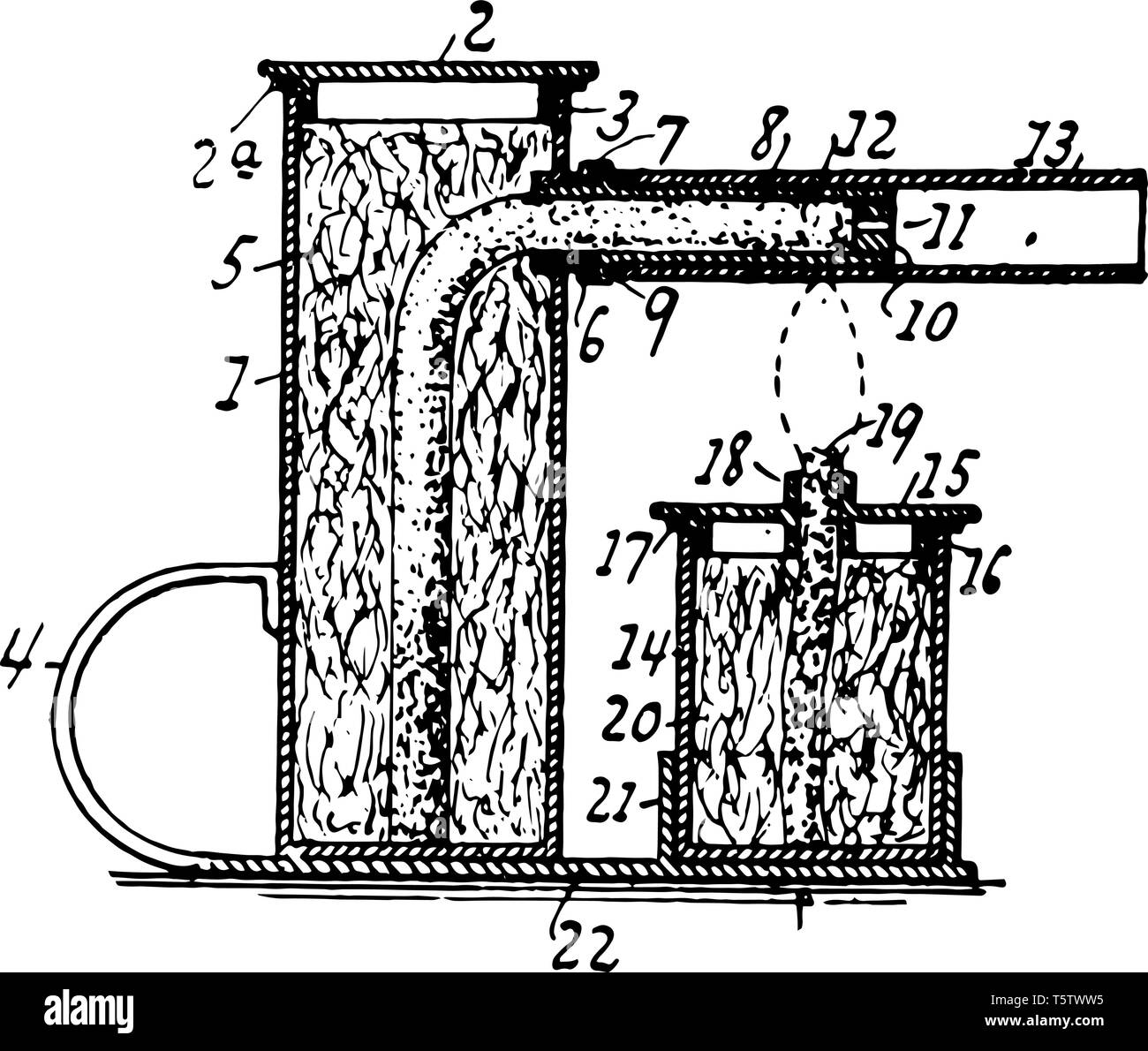 Cette illustration représente la flamme flamme vintage dessin ou gravure illustration. Illustration de Vecteur