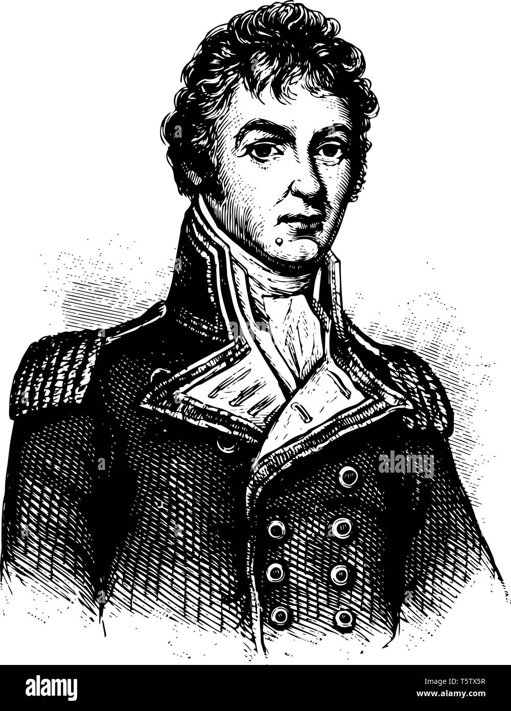 Sir Philip Bowes Vere a éclaté 1776 à 1841 il était un éminent officier de la marine royale britannique vintage dessin ou gravure illustration Illustration de Vecteur