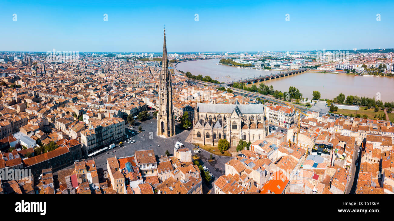 Vue panoramique de l'antenne de Bordeaux. Bordeaux est une ville portuaire sur la Garonne dans le sud-ouest de la France Banque D'Images