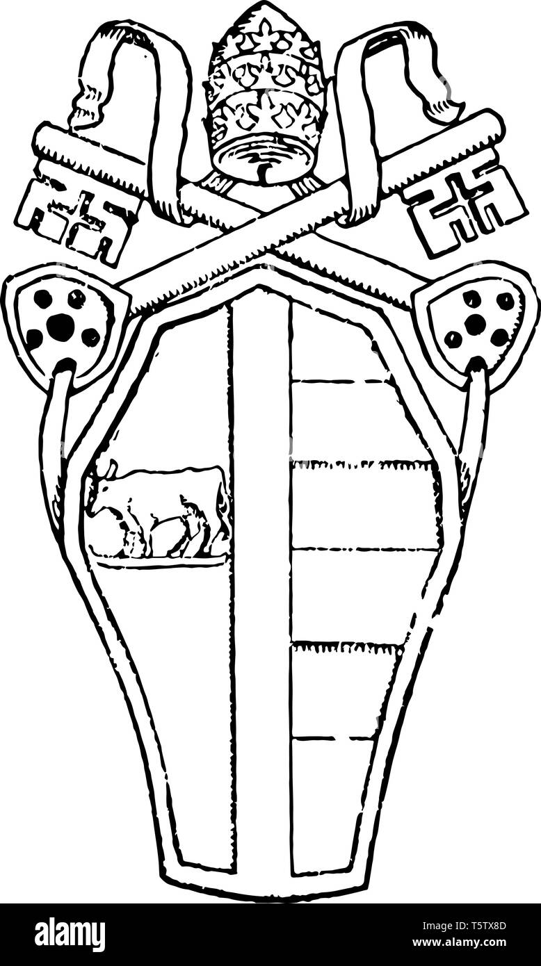 Alexandre VI est l'un des plus controversés de la papes Renaissance c'est le père a reconnu plusieurs enfants par ses maîtresses vintage lin Illustration de Vecteur