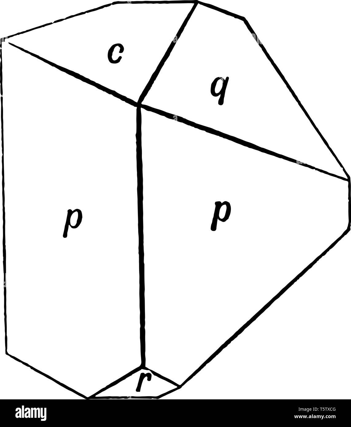 Ce diagramme représente les Hemimorphism dans la direction de l'axe de symétrie, vintage dessin ou gravure illustration. Illustration de Vecteur