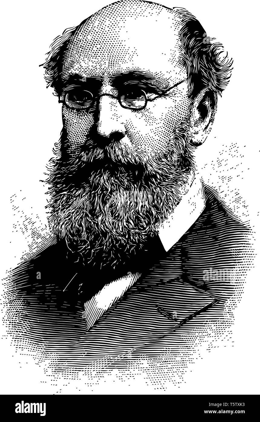 Benjamin A. Gould de 1824 et 1896, il était un astronome américain célèbre pour la création de la revue d'astronomie à la découverte de la ceinture de Gould et de fondation Illustration de Vecteur
