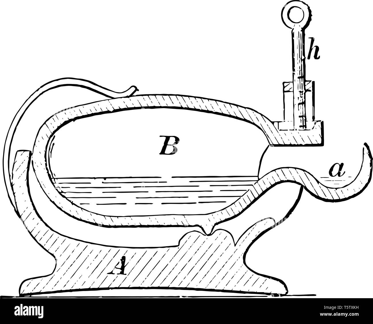 Stand d'encre est utilisé dans les premiers stylos Fournitures de bureau stand vintage dessin ou gravure illustration. Illustration de Vecteur