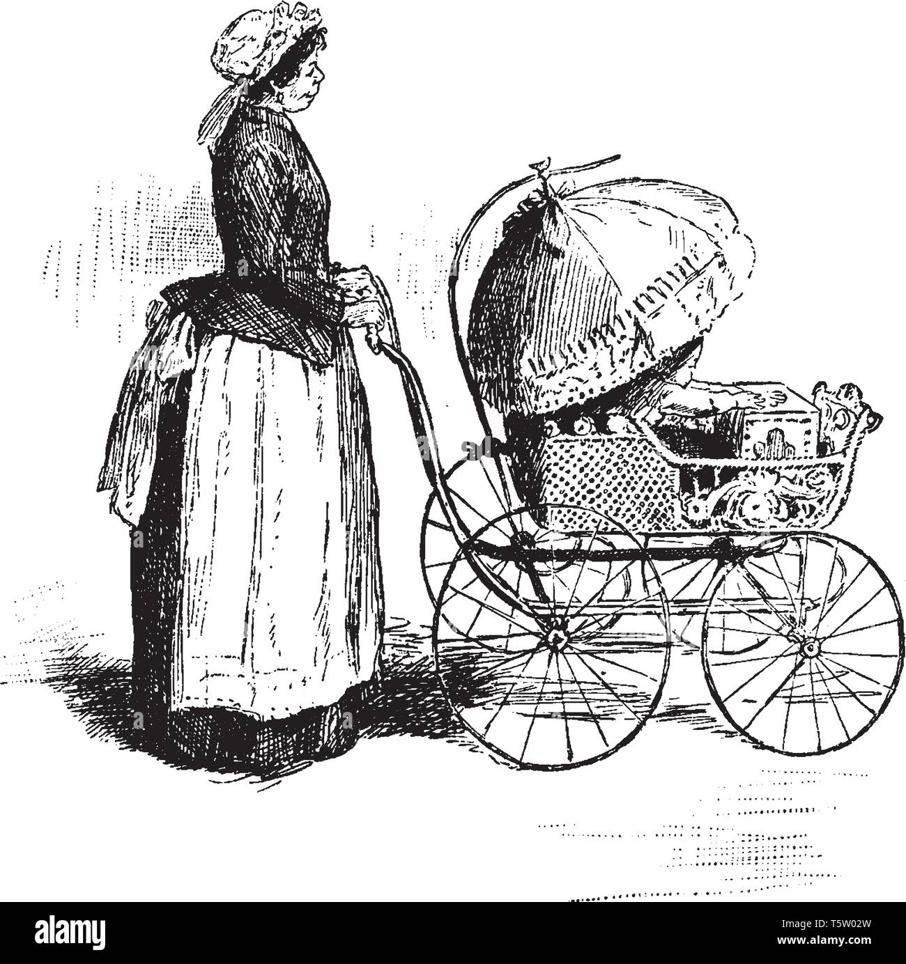 Un homme en fuite de garçon, vintage dessin ou gravure illustration Illustration de Vecteur