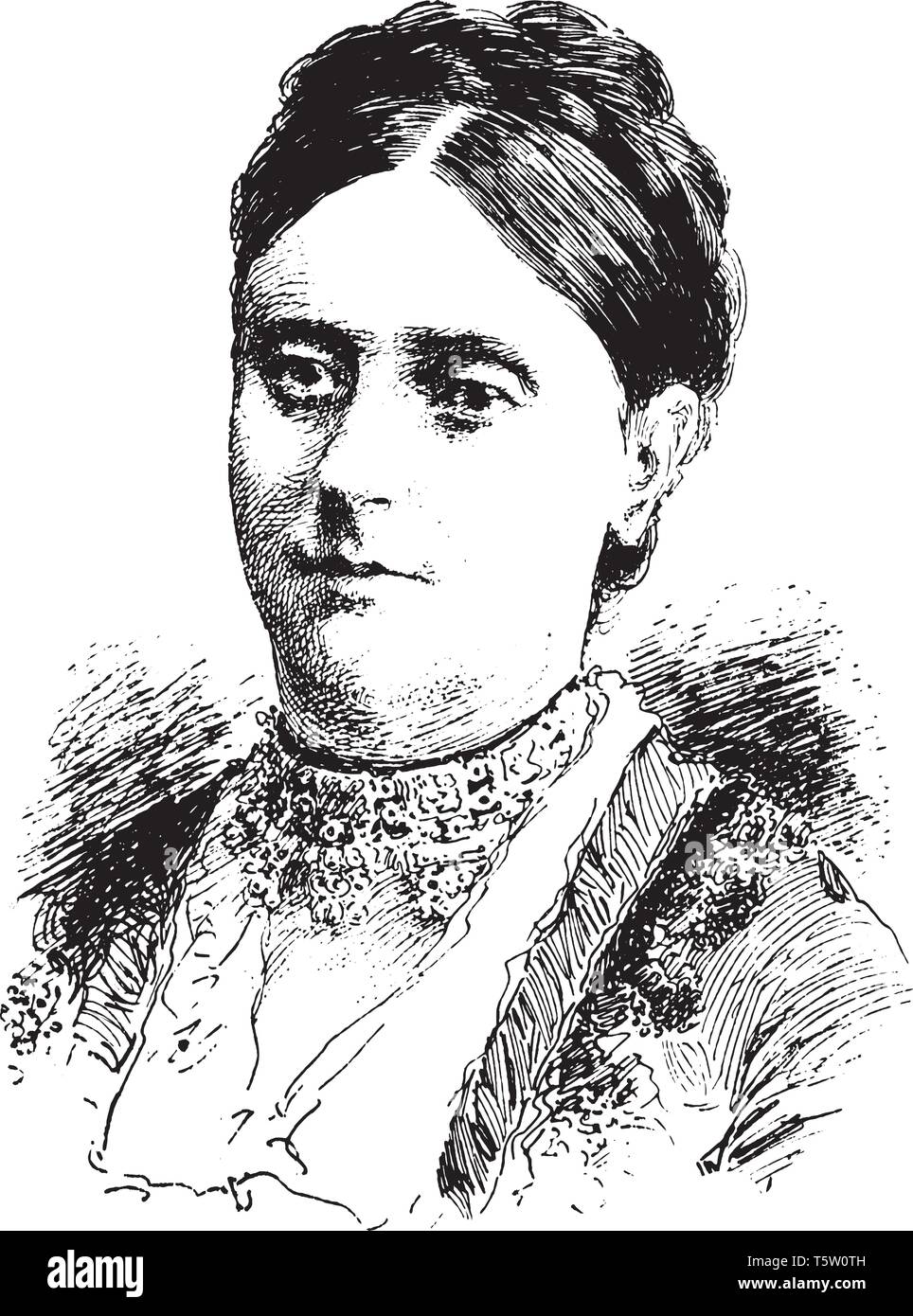 Visage de femme, vintage dessin ou gravure illustration Illustration de Vecteur