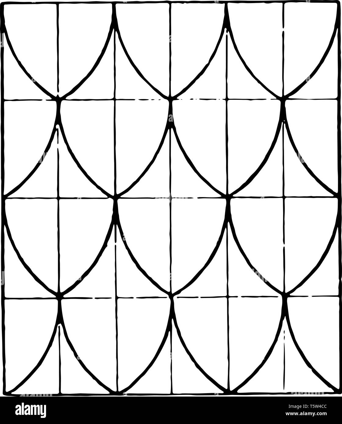 L'image montre un beau carrelage conception ainsi qu'un modèle de conception répétitives. Square où il y a quatre lignes et de 6 colonnes et chaque ligne a Illustration de Vecteur