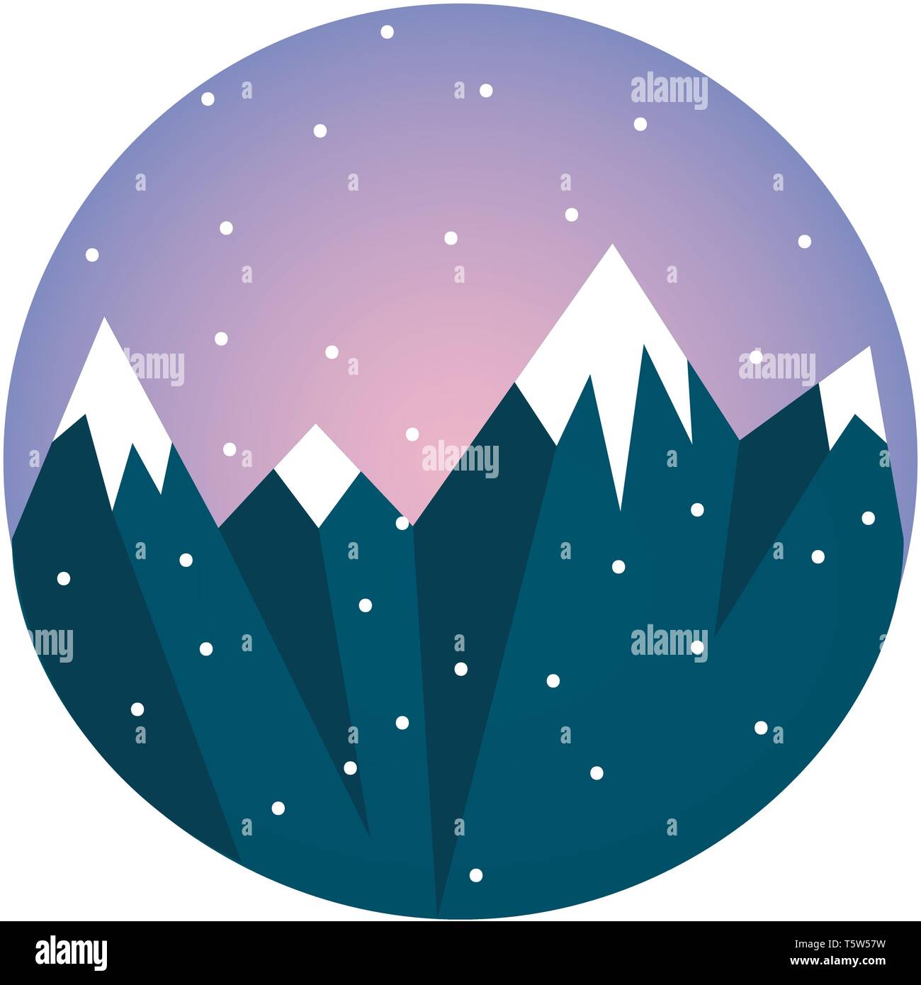 Montagne couverte de neige bleu ou vecteur illustration couleur Illustration de Vecteur