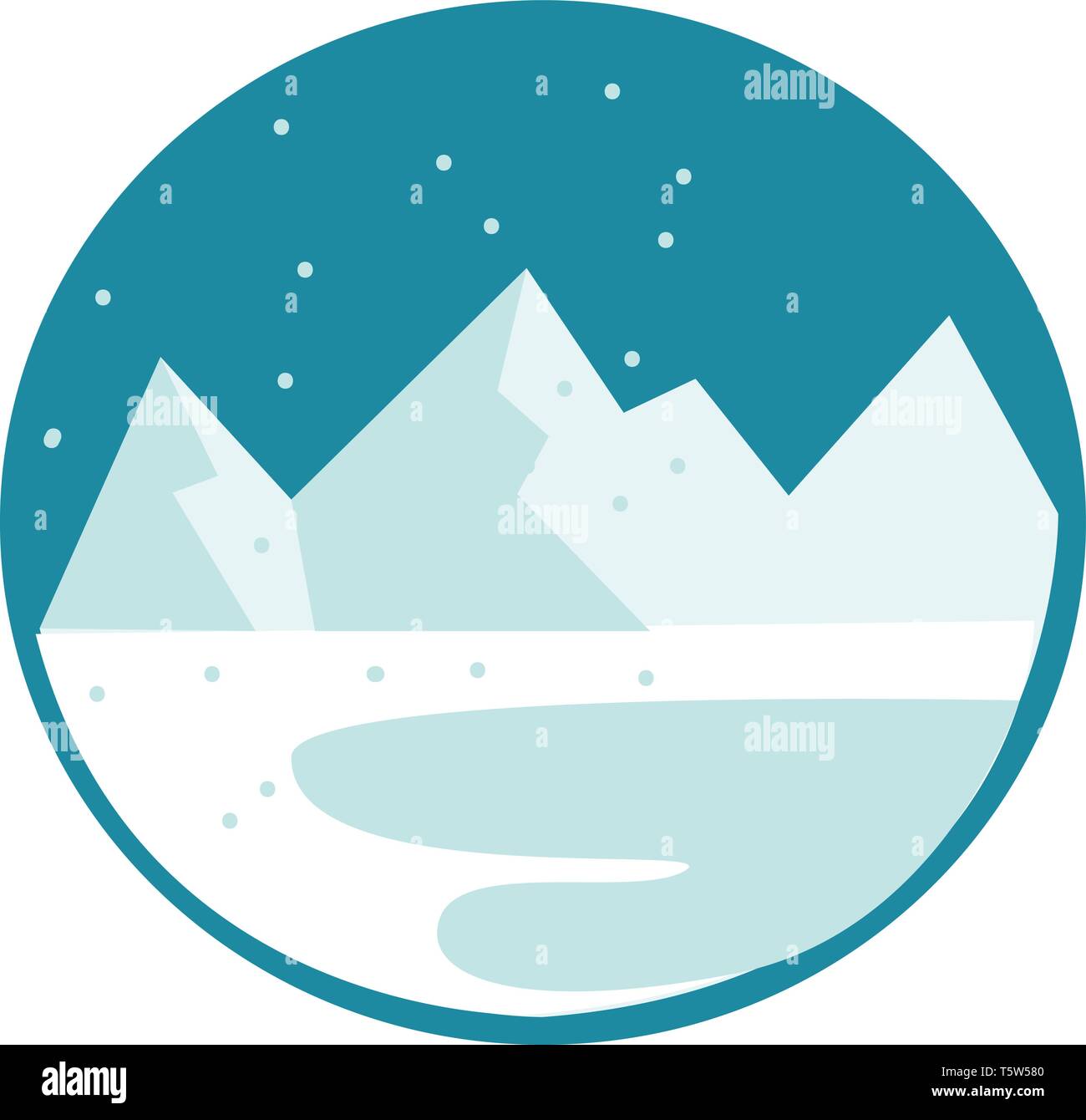 Montagne couverte de neige bleu ou vecteur illustration couleur Illustration de Vecteur