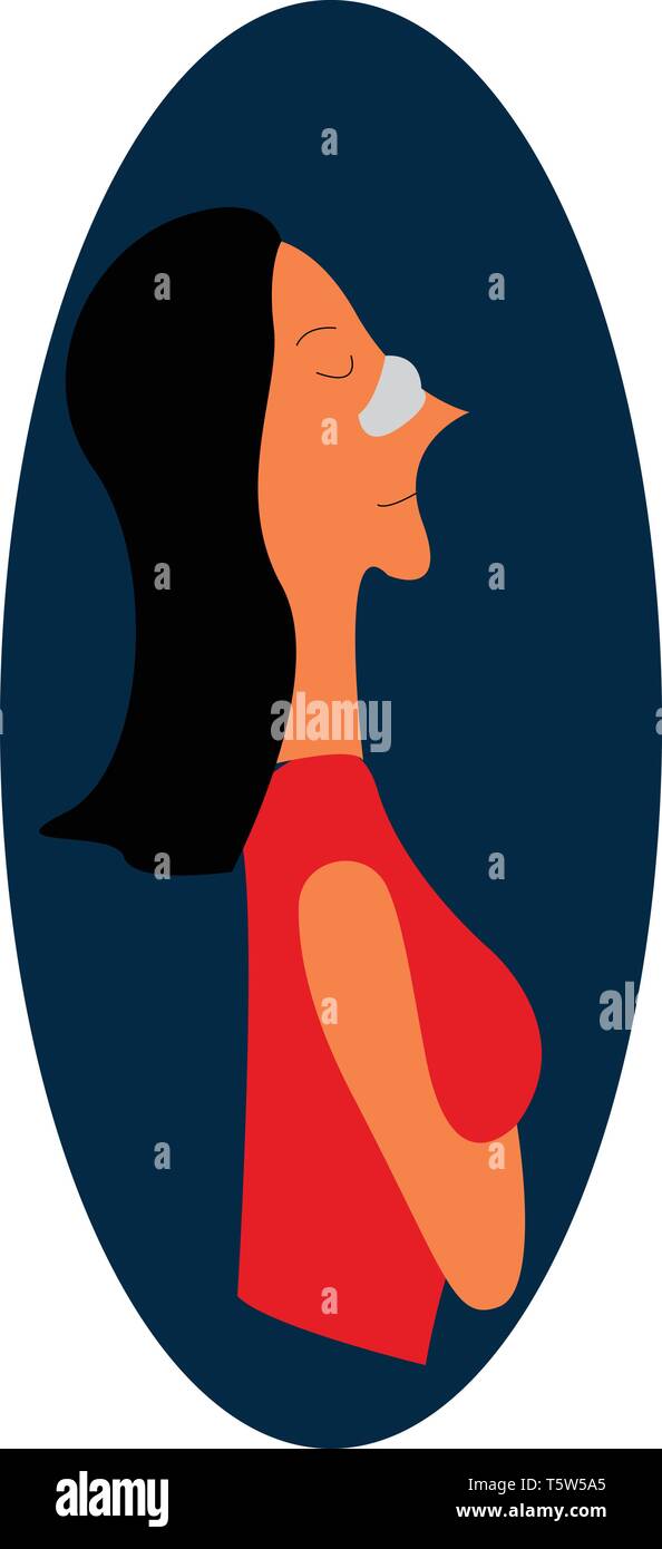 Dame avec le travail de nez ou vecteur illustration couleur Illustration de Vecteur