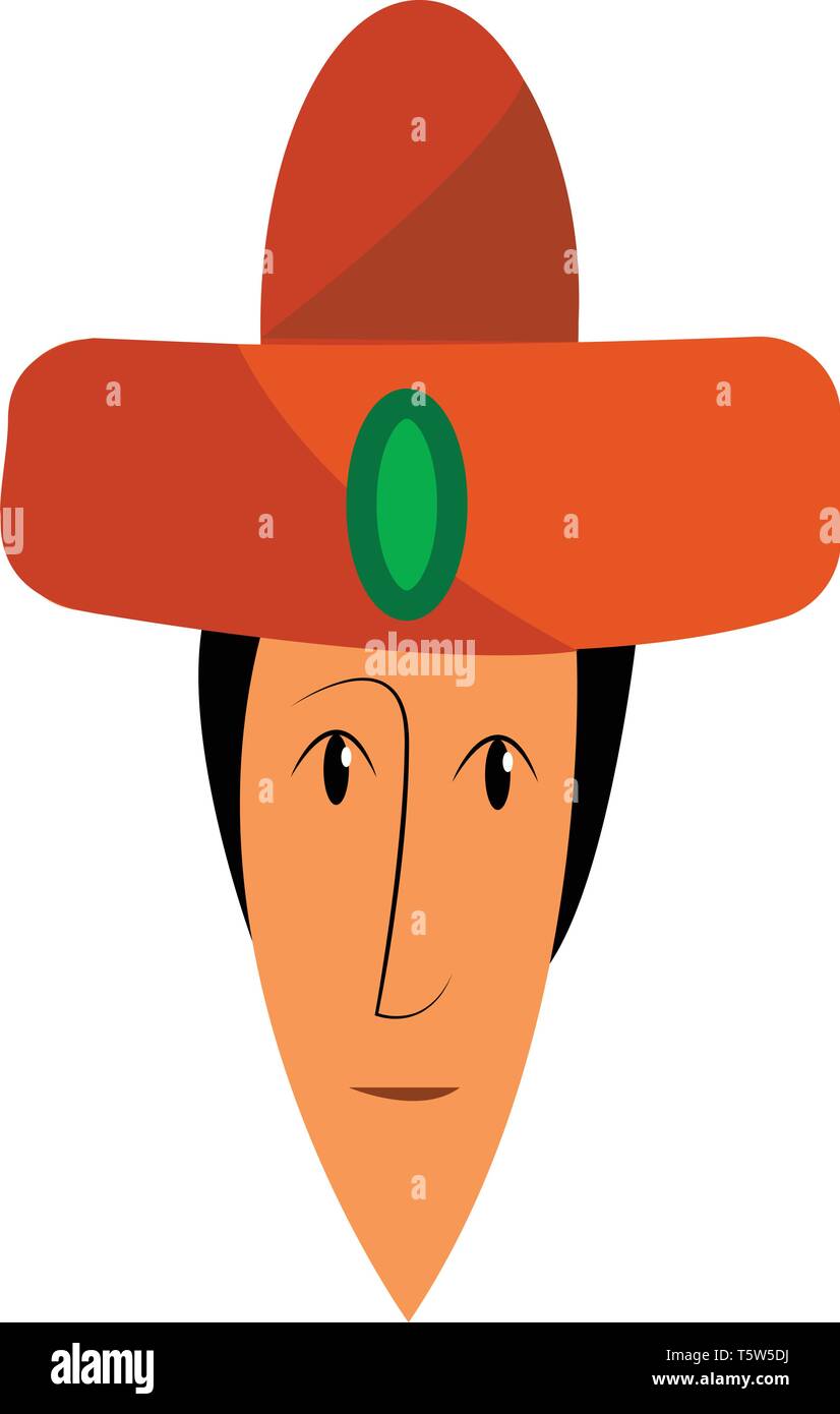 Homme avec chapeau orange ou vecteur illustration couleur Illustration de Vecteur