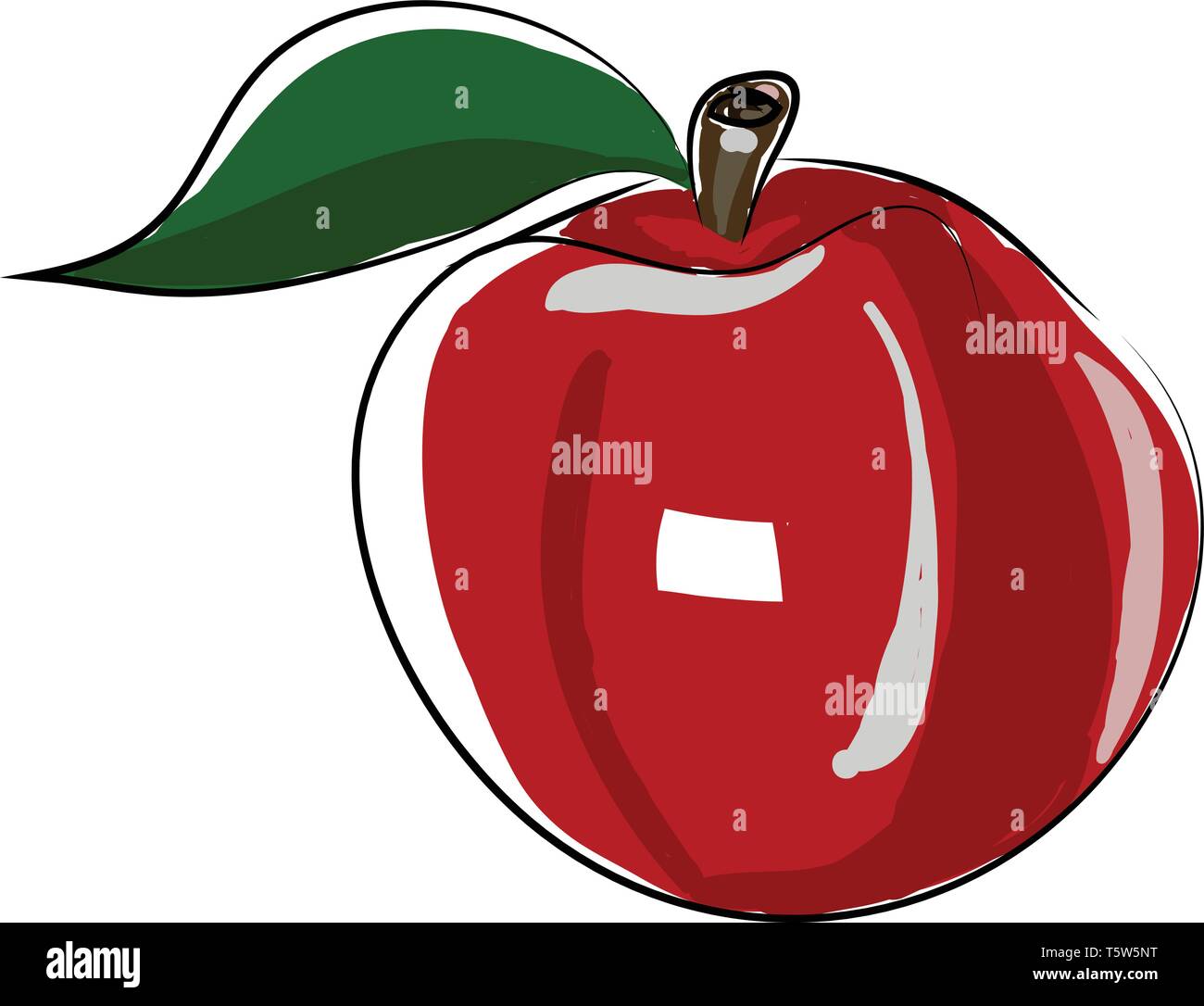 Une pomme rouge frais ou vecteur illustration couleur Illustration de Vecteur