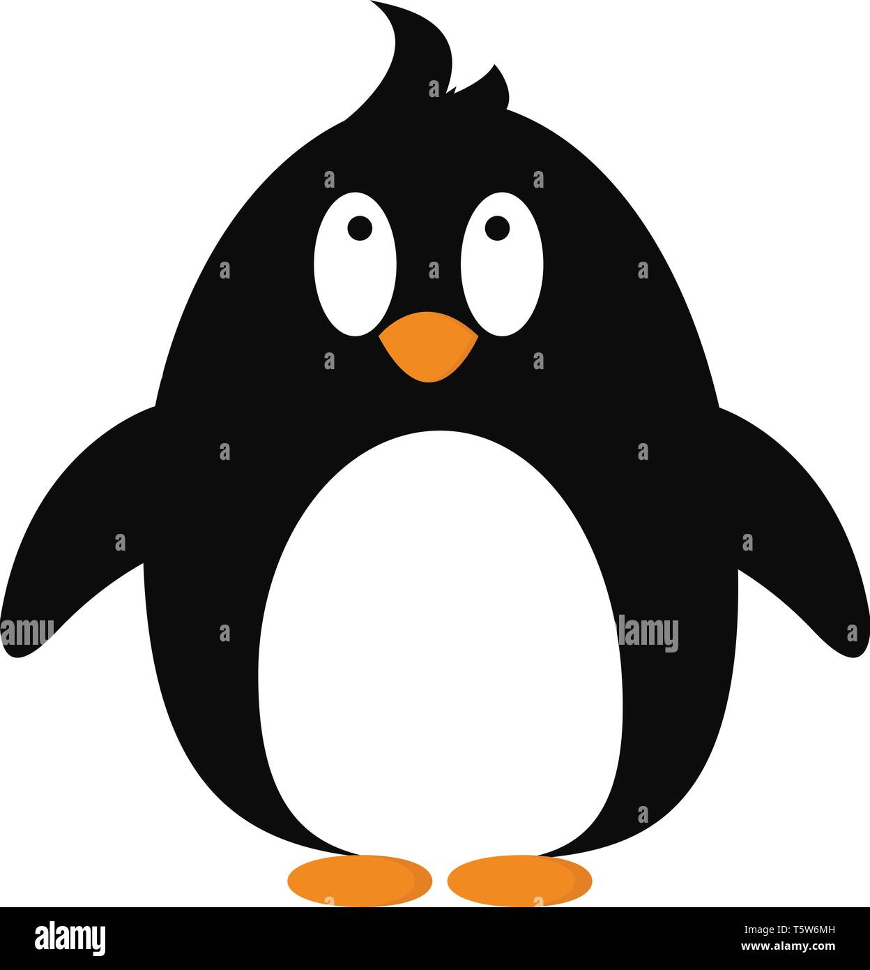 Un Bebe Pingouin Noir Avec Un Ventre Blanc Et Un Bec Orange Et Les Pieds Cartoon Scenario Dessin En Couleur Ou D Illustration Image Vectorielle Stock Alamy