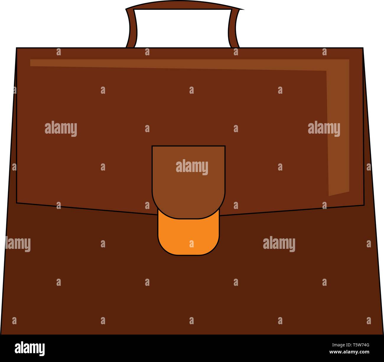 Un big brown porte-documents avec une poignée et une fermeture à boucle d'or transportant des documents nécessaires vector dessin en couleur ou de l'illustration Illustration de Vecteur