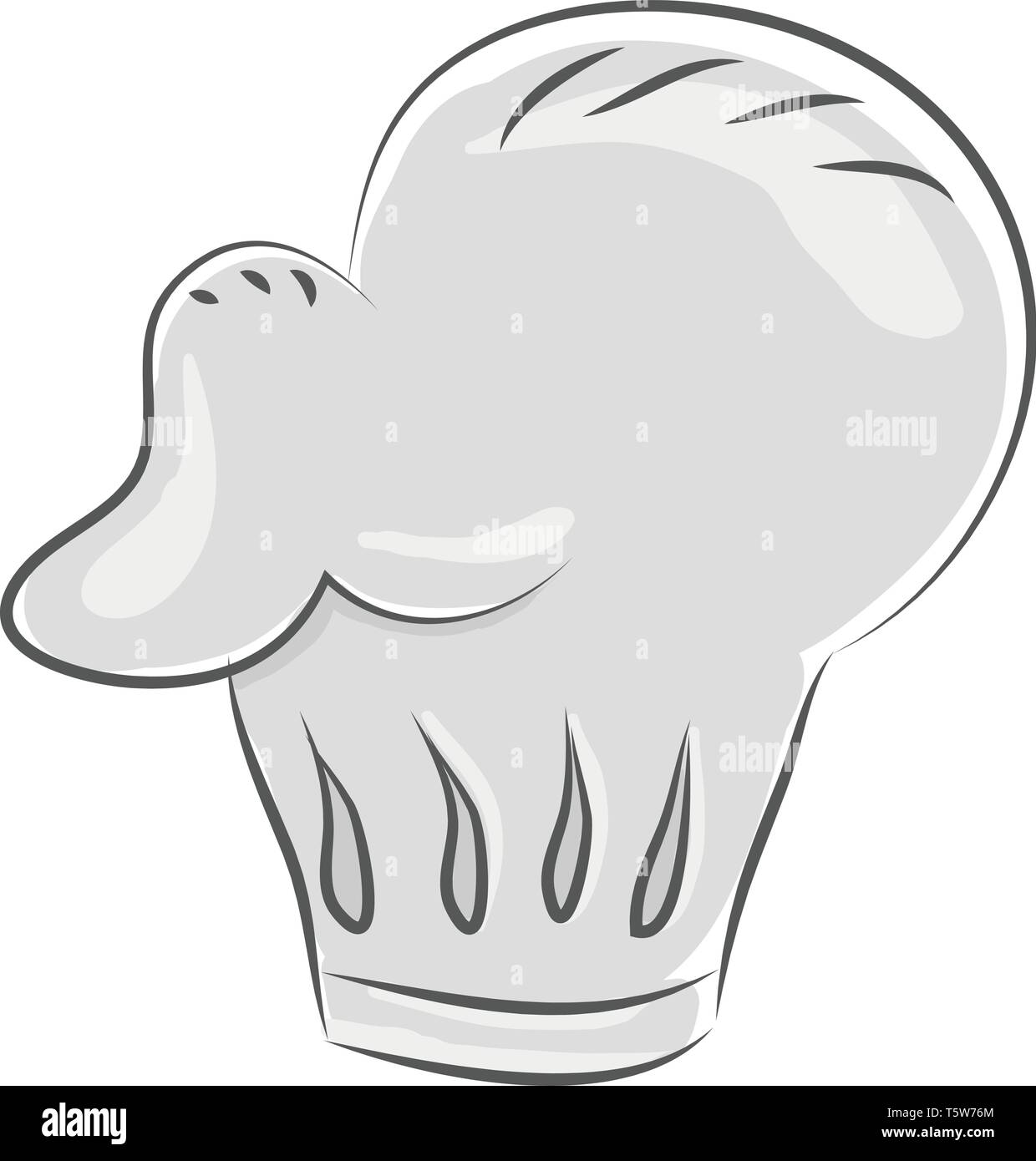 Une couleur blanche puffy Chef's Hat vector dessin en couleur ou de l'illustration Illustration de Vecteur