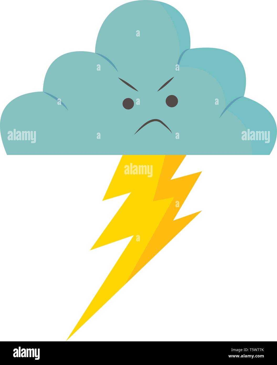Un nuage de pluie en colère avec thunder de clignotant il vector dessin en couleur ou de l'illustration Illustration de Vecteur