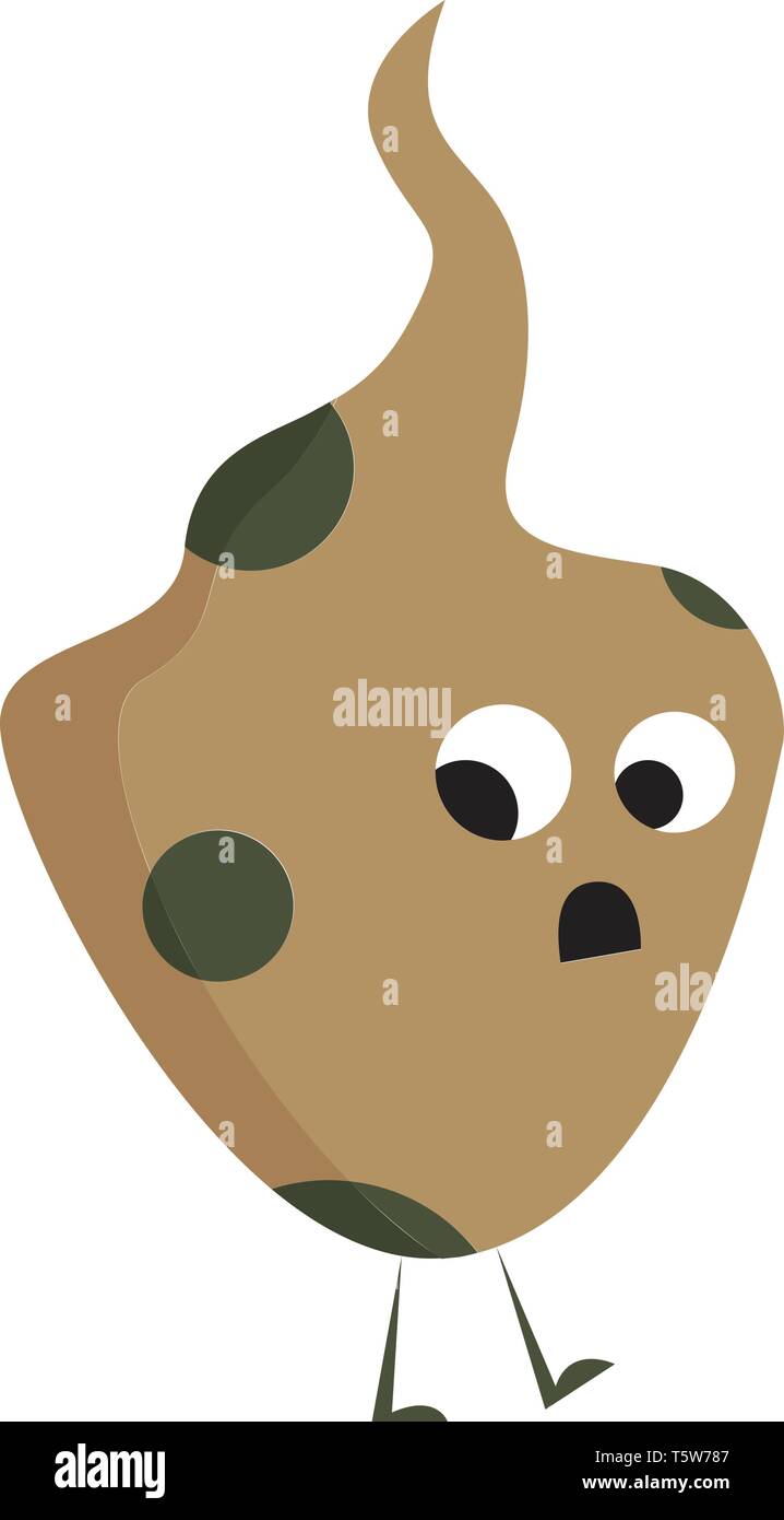 Un petit morceau de pâte avec une expression surprise sur le visage de marche vector dessin en couleur ou de l'illustration Illustration de Vecteur