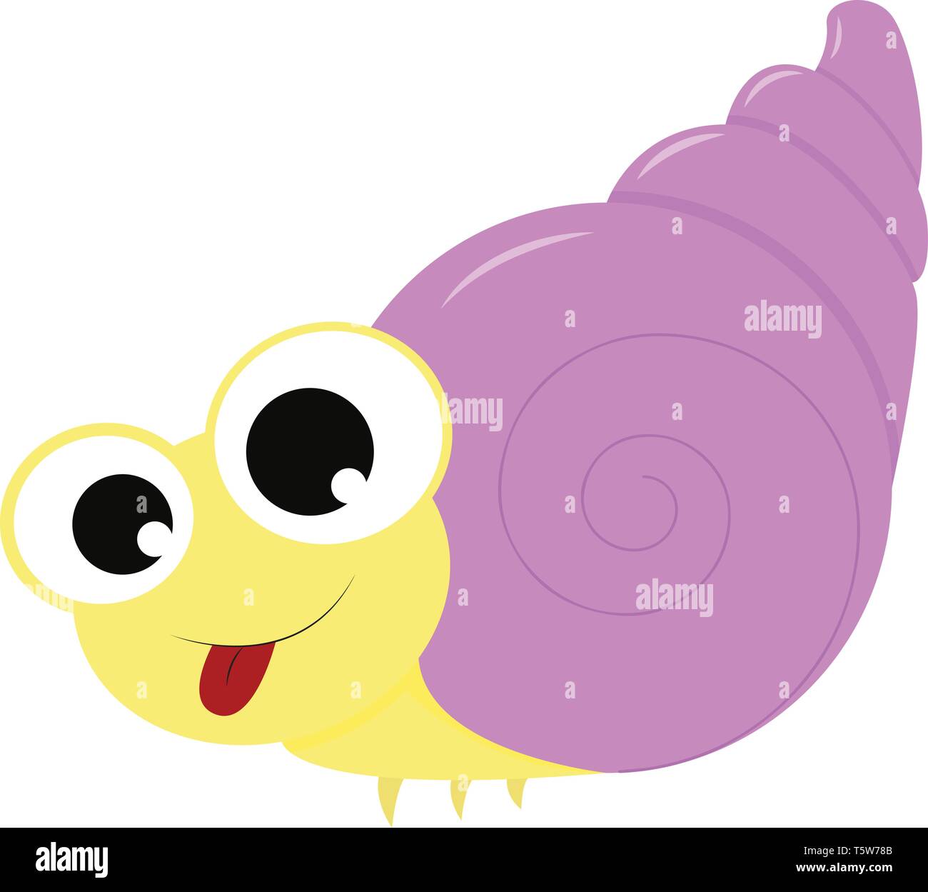 Un petit crabe jaune avec de grands yeux et une grande coquille couleur violet vector illustration ou dessin Illustration de Vecteur