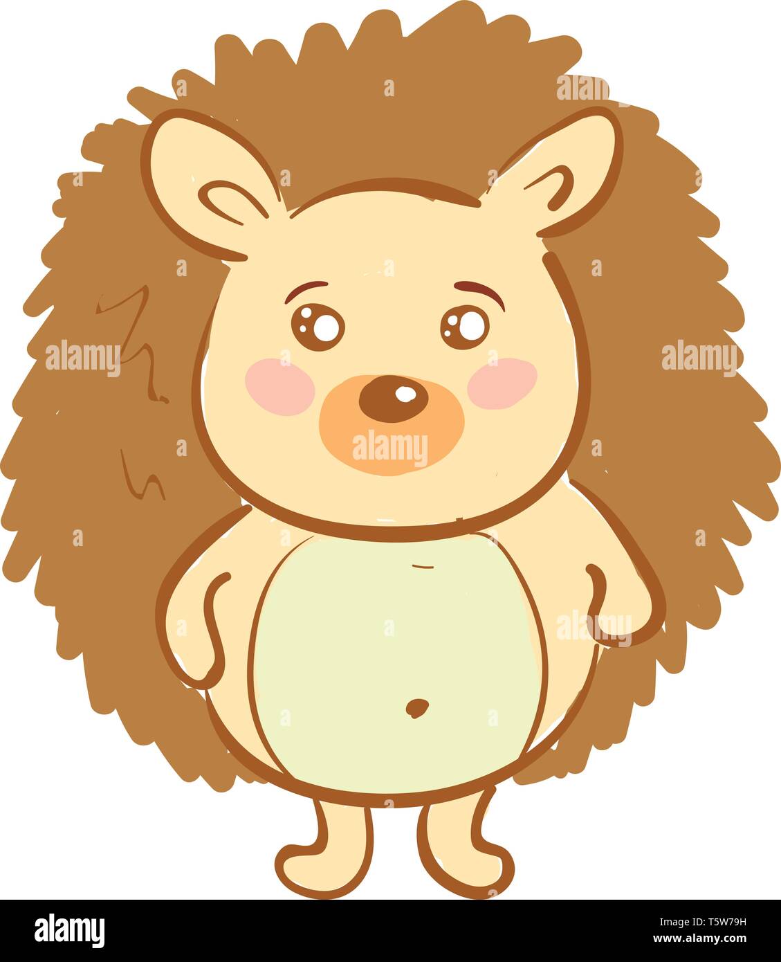 Un Mignon Petit Herisson Debout Tout Droit D Avoir De Grands Yeux De Couleur Ou De Dessin Vectoriel Illustration Image Vectorielle Stock Alamy