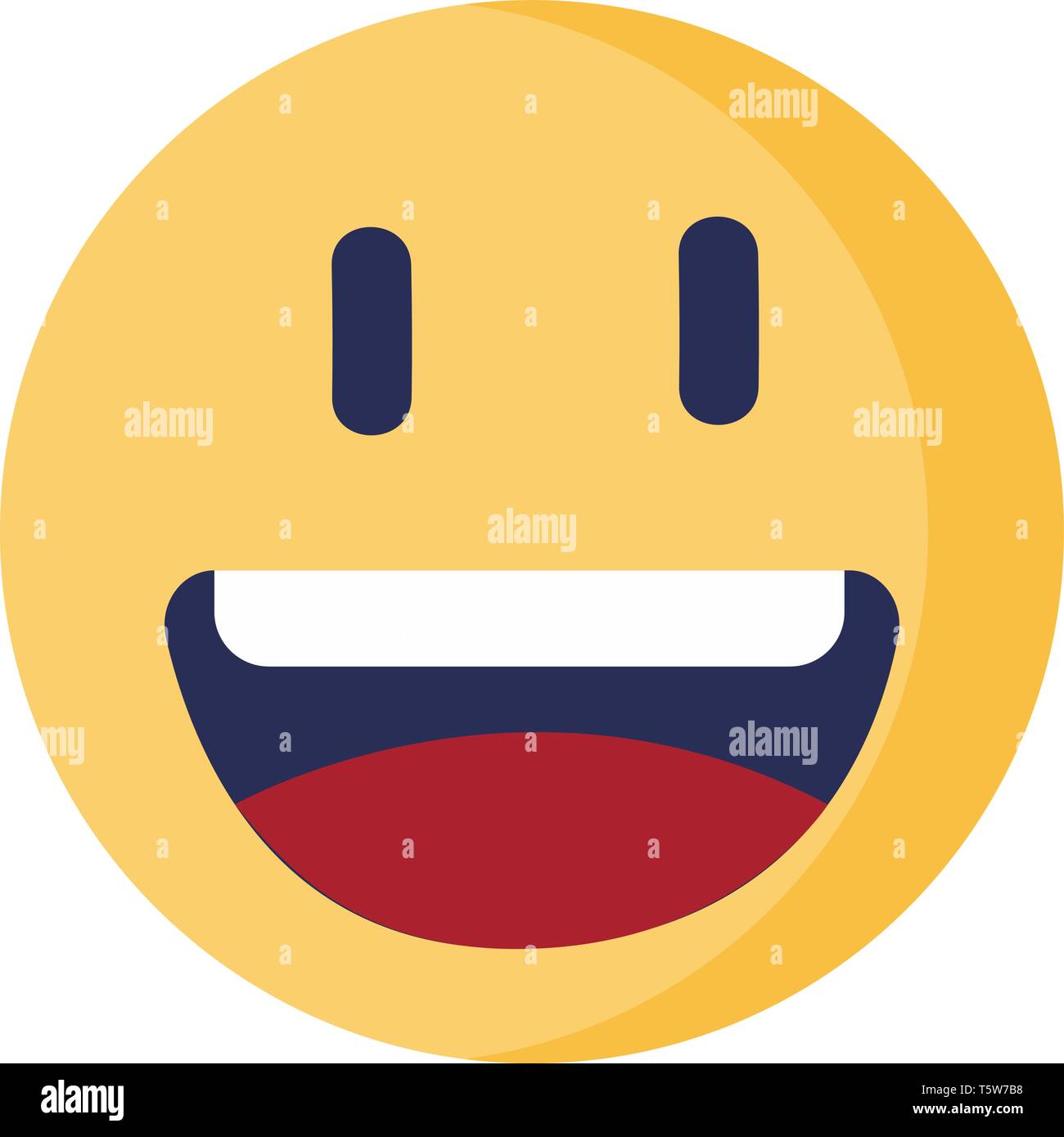 Un grand jaune circulaire heureux vecteur emoji dessin en couleur ou de l'illustration Illustration de Vecteur