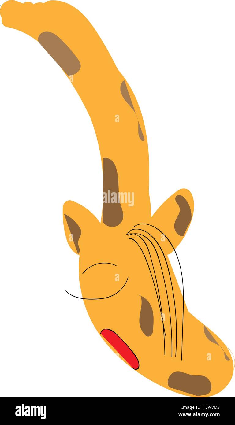 Sleepy tall girafe se pencha vector dessin en couleur ou de l'illustration Illustration de Vecteur