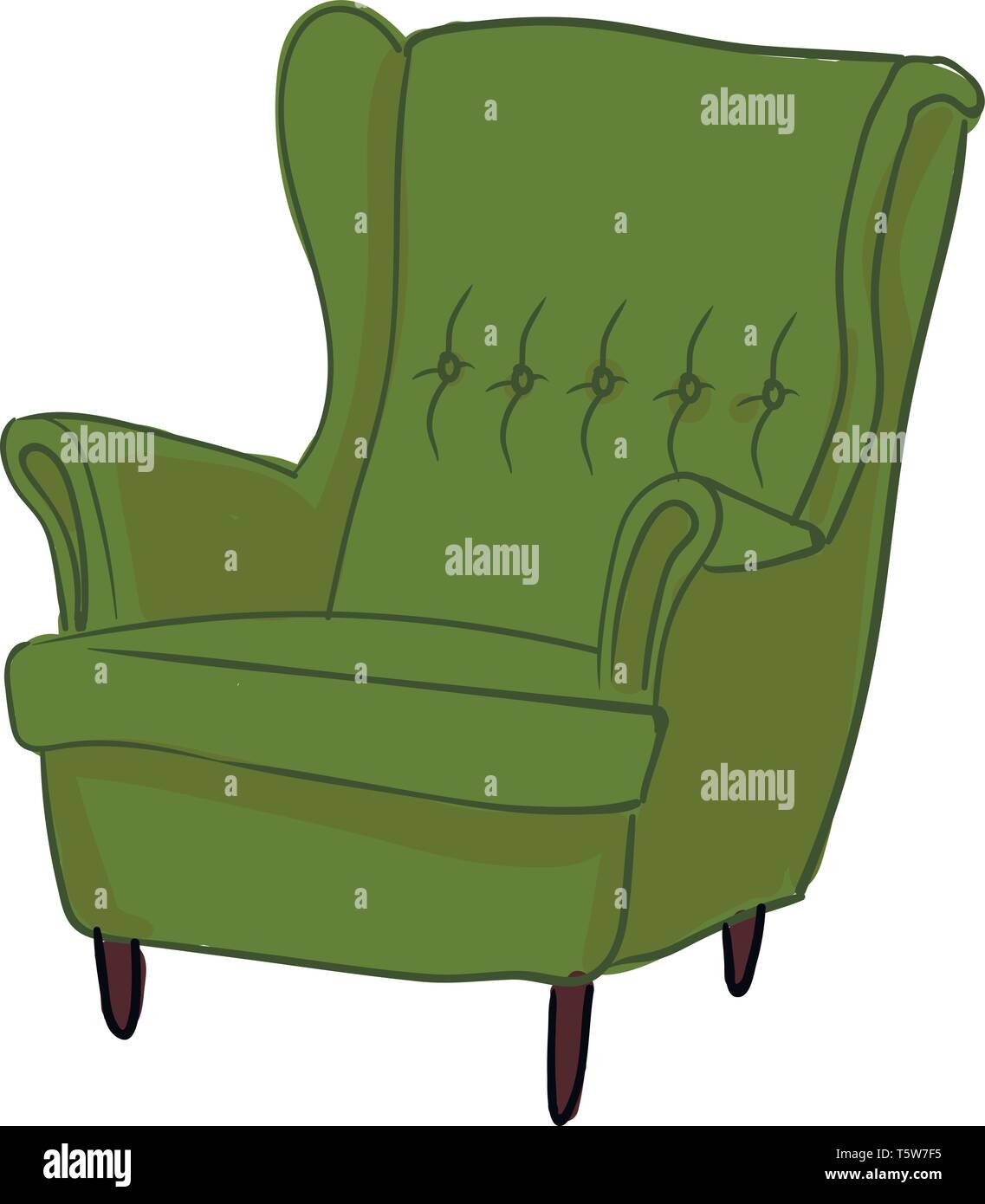 Un grand fauteuil vert placé dans un salon vector dessin en couleur ou de l'illustration Illustration de Vecteur Un grand fauteuil vert placé dans un salon vector dessin en couleur ou de l'illustration Illustration de Vecteur