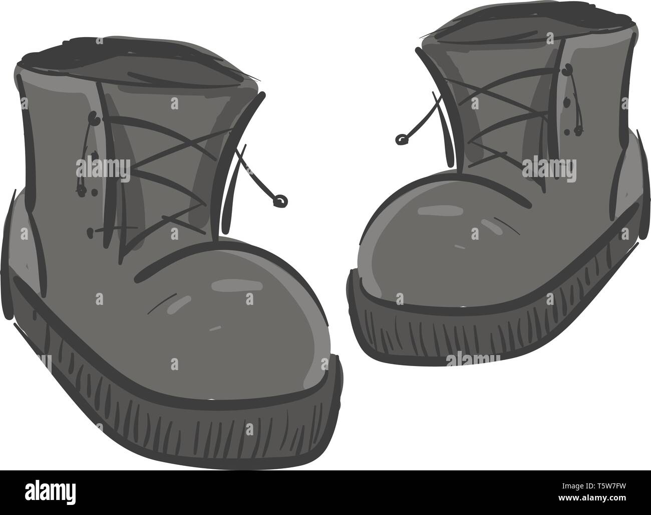 Une paire de grandes bottes gris avec fourche détail utilisé par les hommes et les femmes de couleur ou de dessin vectoriel illustration Illustration de Vecteur