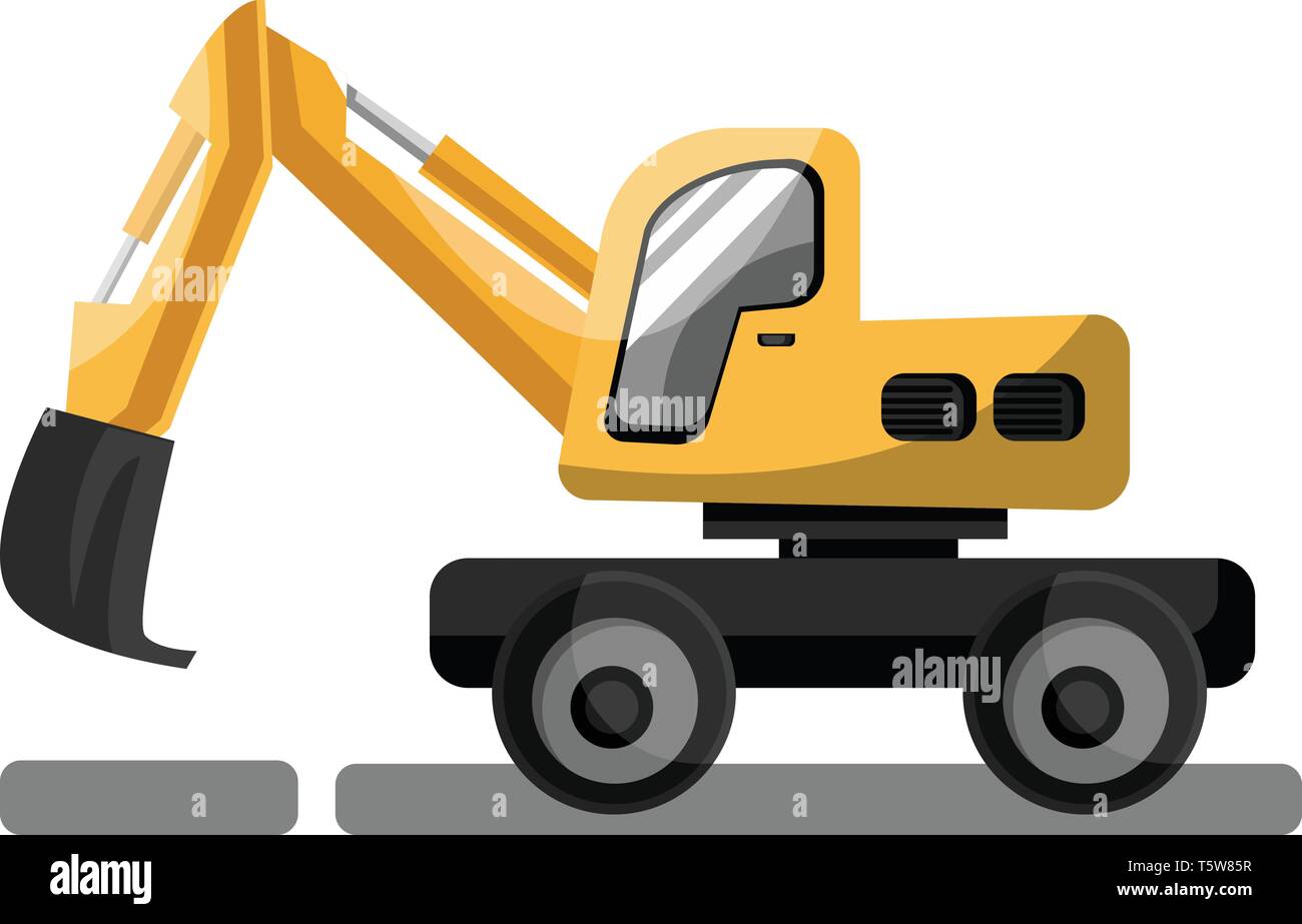 Big Yellow Crane style cartoon vector illustration sur fond blanc. Illustration de Vecteur