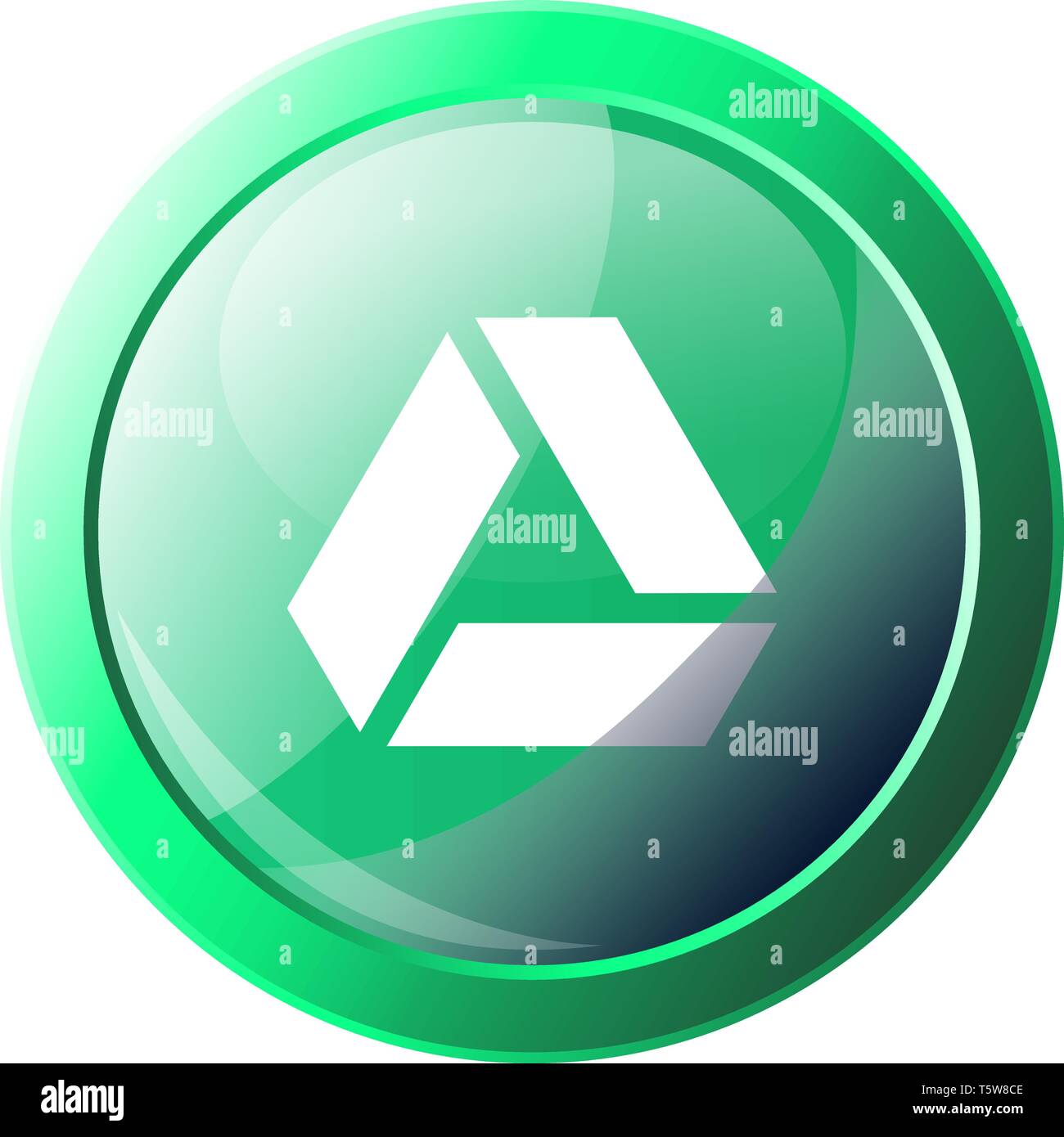 Logo Google Drive green bouton avec une icône vecteur cadre rond illustration sur fond blanc Illustration de Vecteur