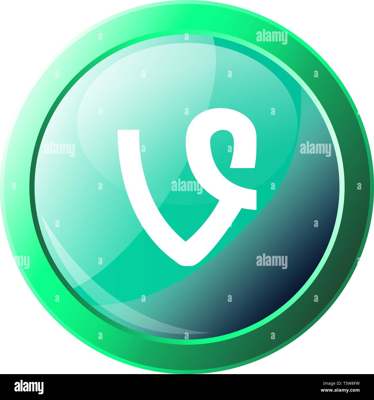 Vine logo design à l'intérieur d'une bulle verte icône vecteur illustration sur fond blanc Illustration de Vecteur