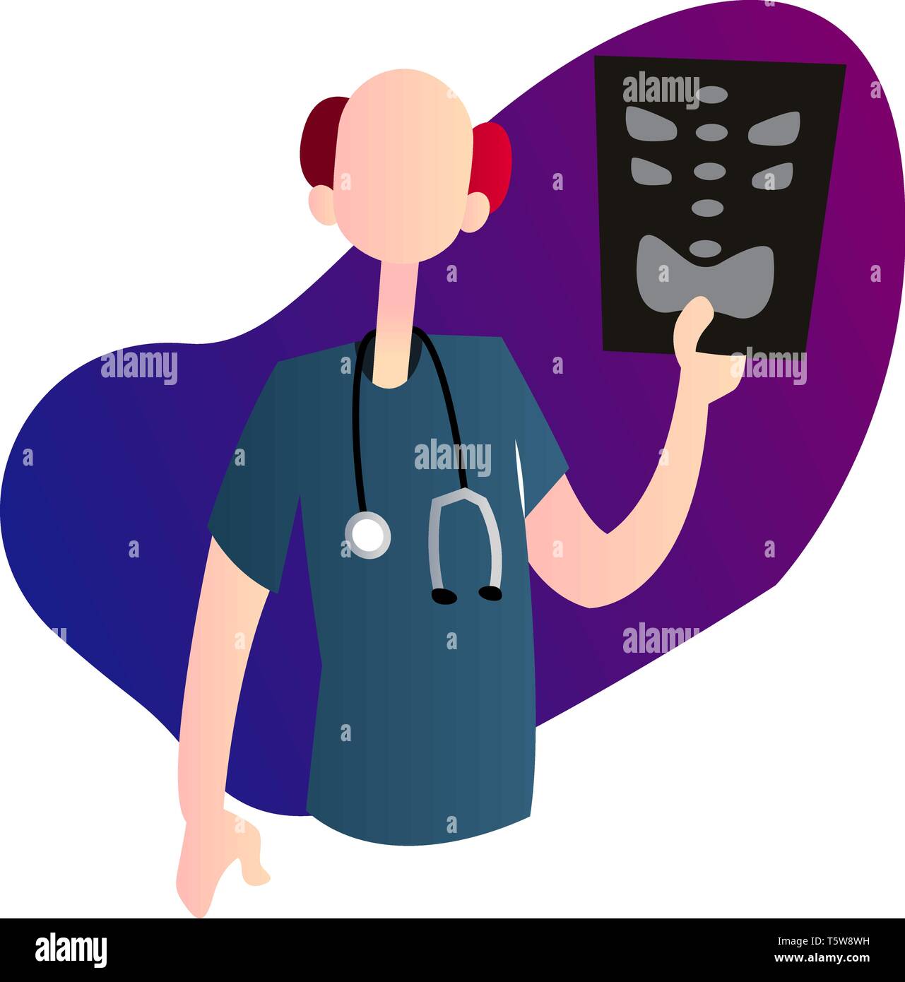 Ward garçon montrant un scan vector illustration sur fond blanc Illustration de Vecteur