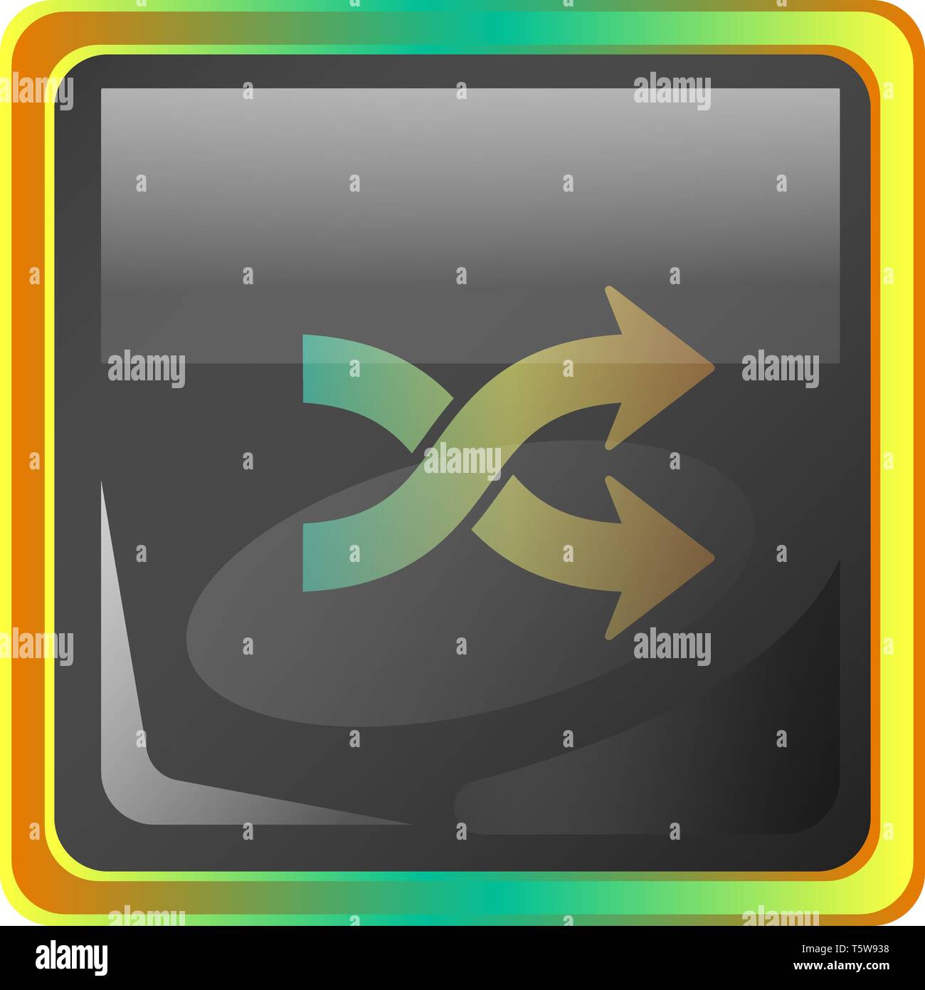 Shuffle vecteur illustration icône gris avec des détails colorés sur fond blanc Illustration de Vecteur