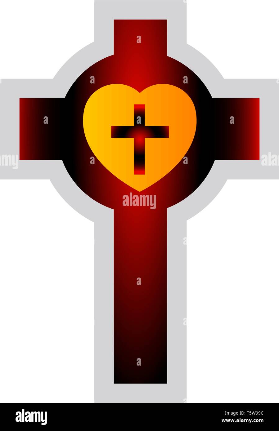 Vector illustration Croix luthérienne colorés sur fond blanc Illustration de Vecteur