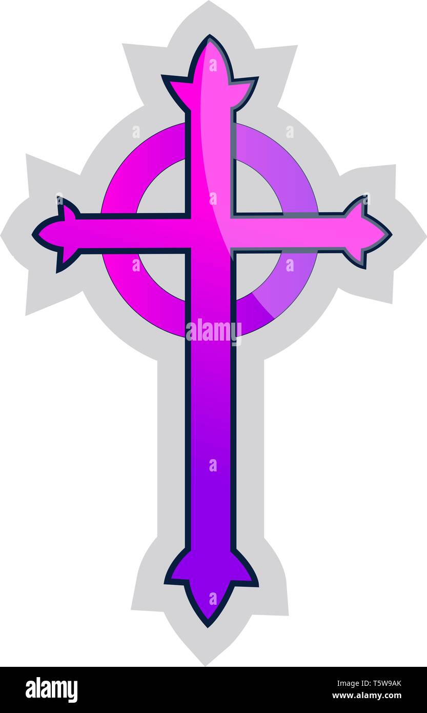 Vector illustration Croix presbytérienne violet sur fond blanc Illustration de Vecteur