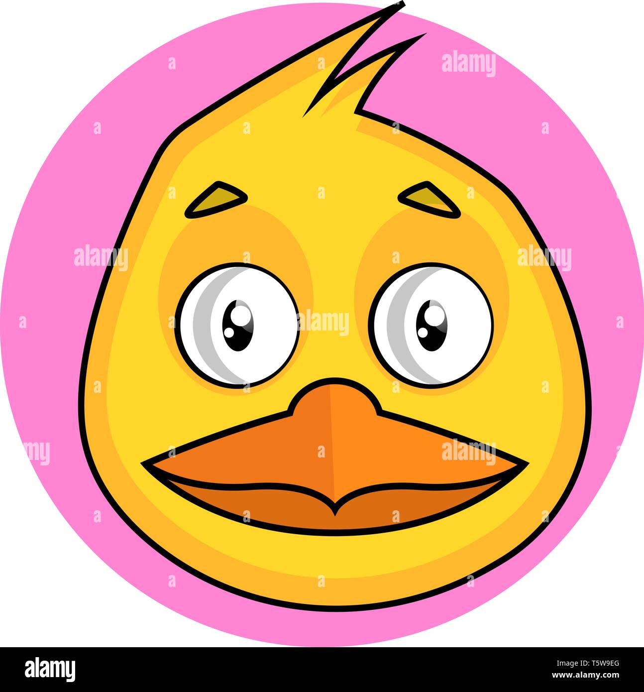 Cartoon vector illustration oiseau jaune sur fond blanc Illustration de Vecteur