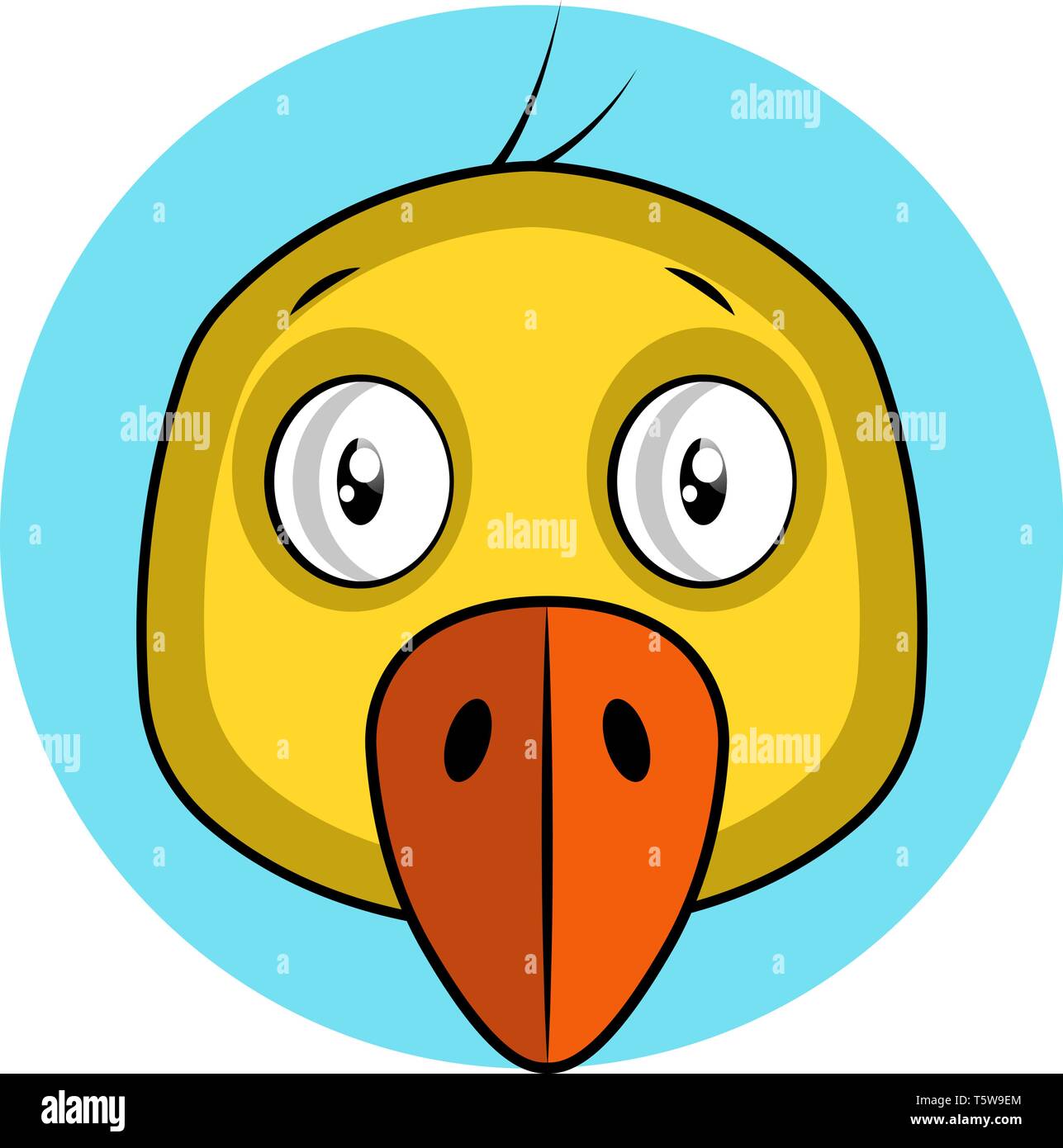 Cartoon Yellow bird avec bec orang vector illustration sur fond blanc Illustration de Vecteur