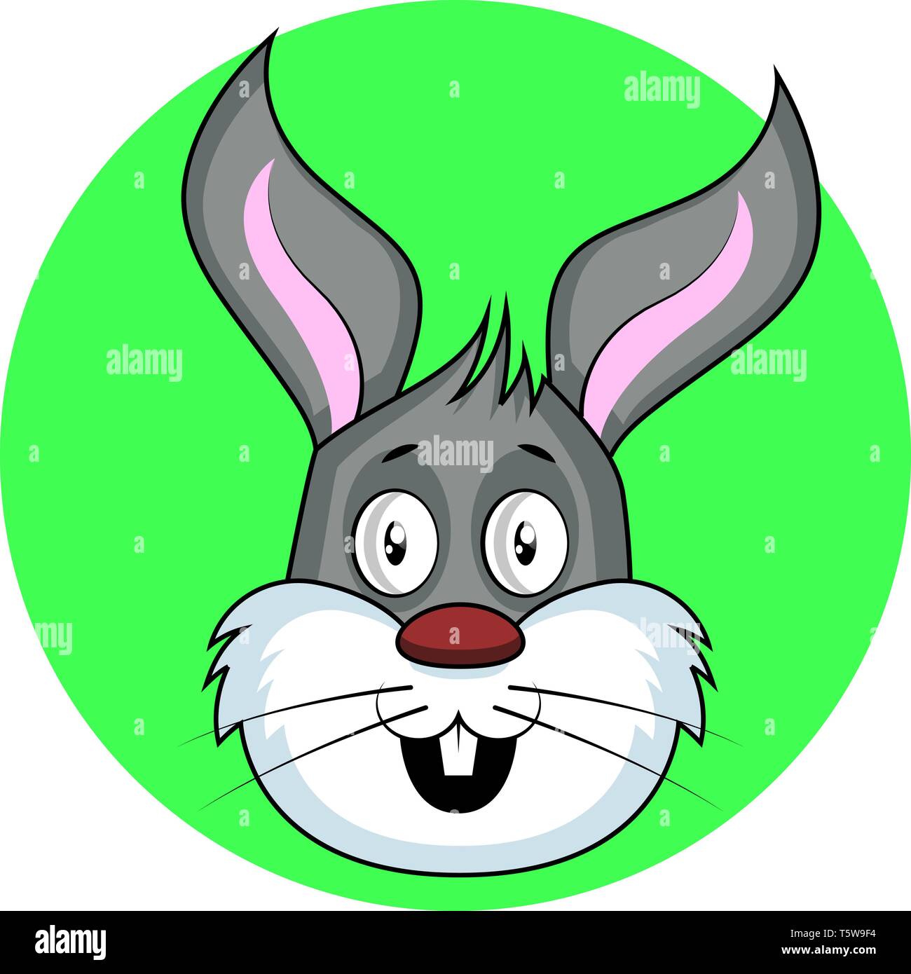 Cartoon vector illustartion lapin gris sur fond blanc Illustration de Vecteur