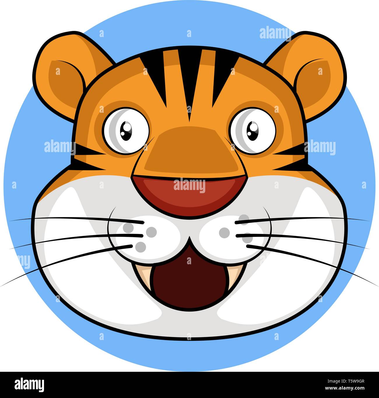 Heureux cartoon tiger vector illustration sur fond blanc Illustration de Vecteur