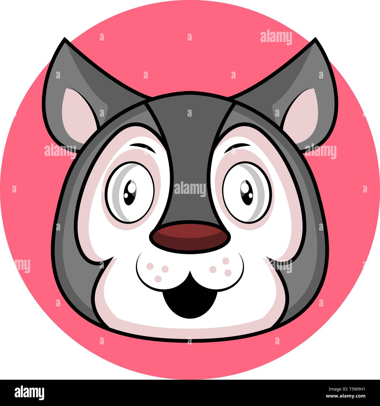 Cartoon vector illustration de loup gris sur fond blanc Illustration de Vecteur