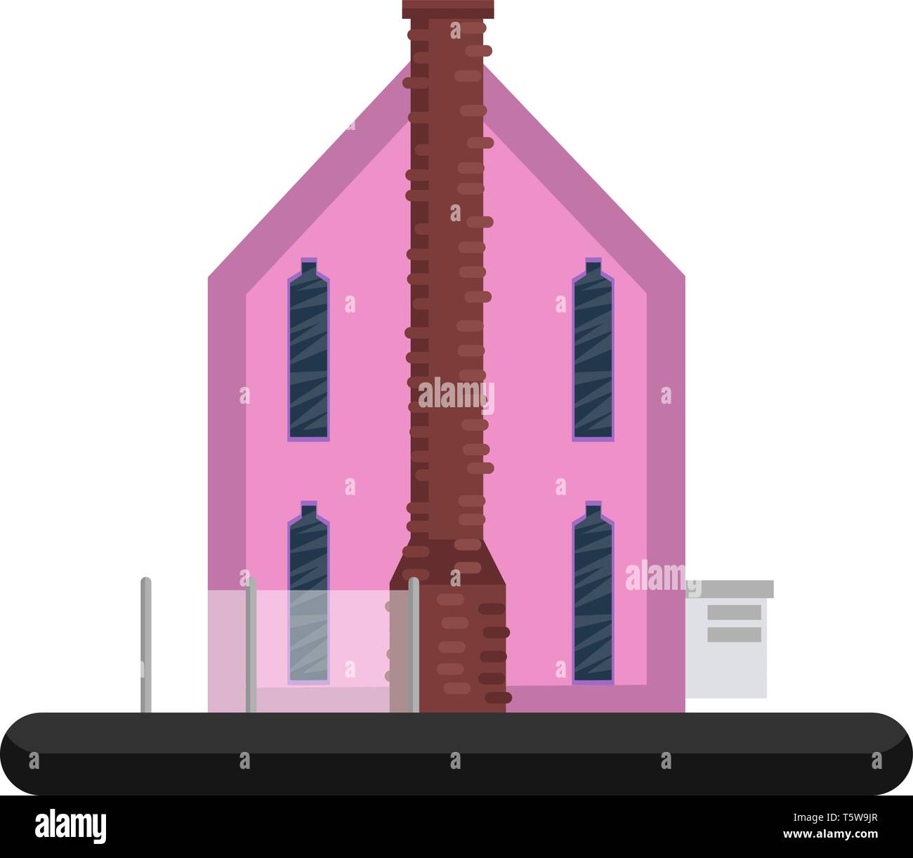 Cartoon vector illustration bâtiment rose sur fond blanc Illustration de Vecteur