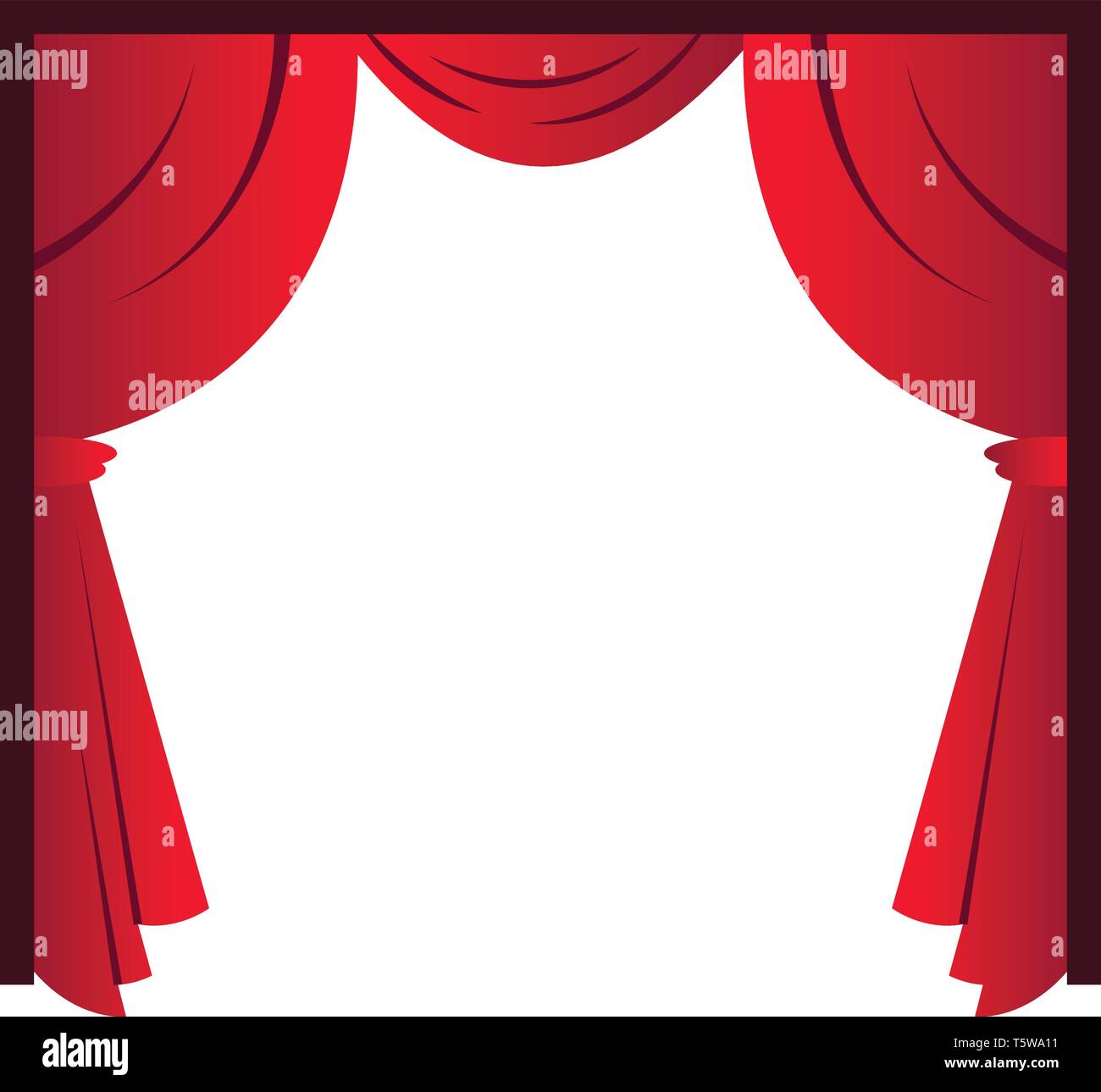 Des rideaux rouges d'illustration vectorielle simple sur fond blanc Illustration de Vecteur