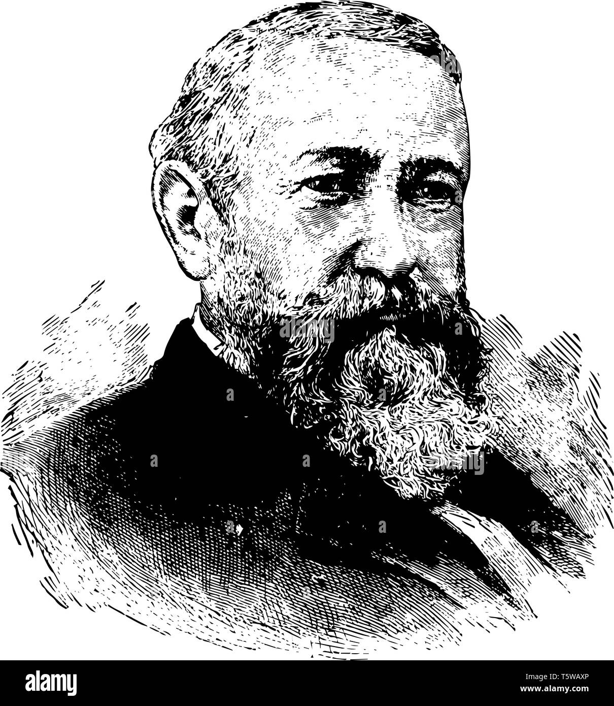 Benjamin Harrison, 1833-1901, il était un homme politique américain, avocat, sénateur des États-Unis et de l'Indiana, 23e président des États-Unis à partir de Illustration de Vecteur