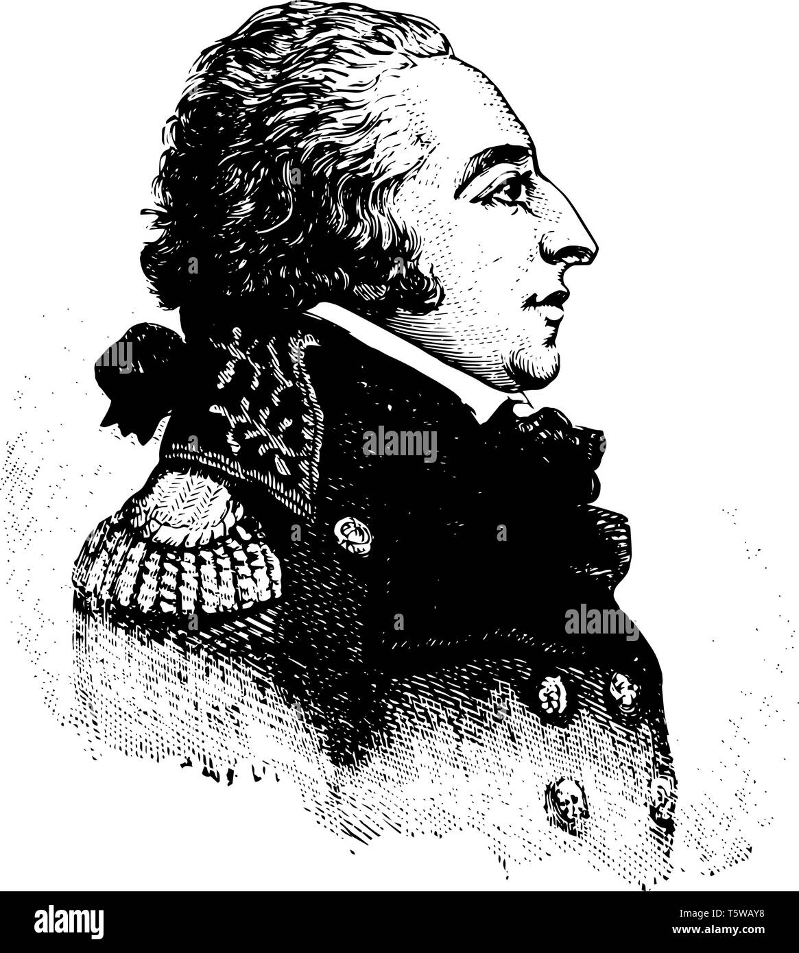 Edmond Charles Genest 1763 à 1834, il a été le premier ambassadeur français aux États-Unis pendant la révolution française vintage dessin ou engrav Illustration de Vecteur
