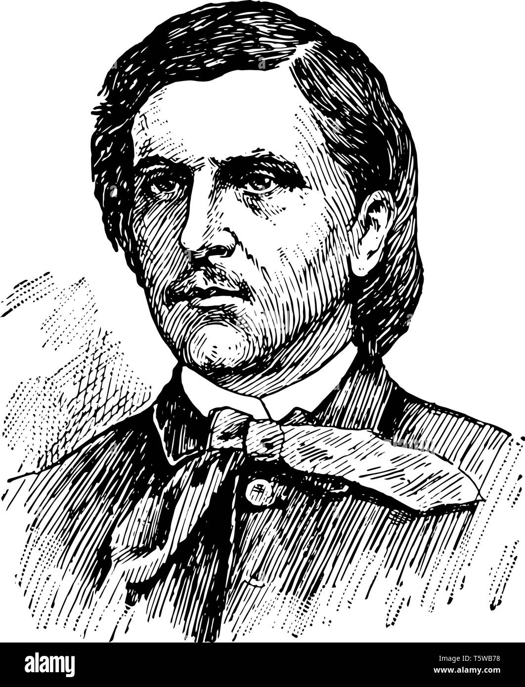 William Barker 1842 Cushing pour 1874, il était officier dans la marine des États-Unis, célèbre pour avoir coulé le cuirassé confédéré CSS Albemarle au cours d'une DAR Illustration de Vecteur