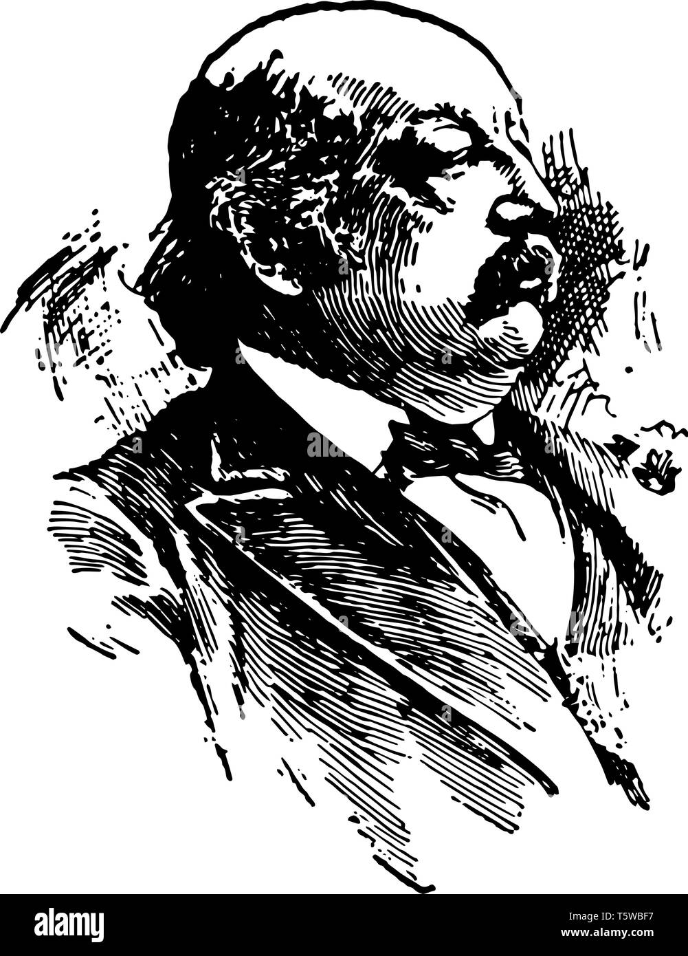 Benjamin F. Butler 1818 à 1893, il est un homme d'affaires et homme politique soldat gouverneur du Massachusetts et membre de la chambre des Illustration de Vecteur