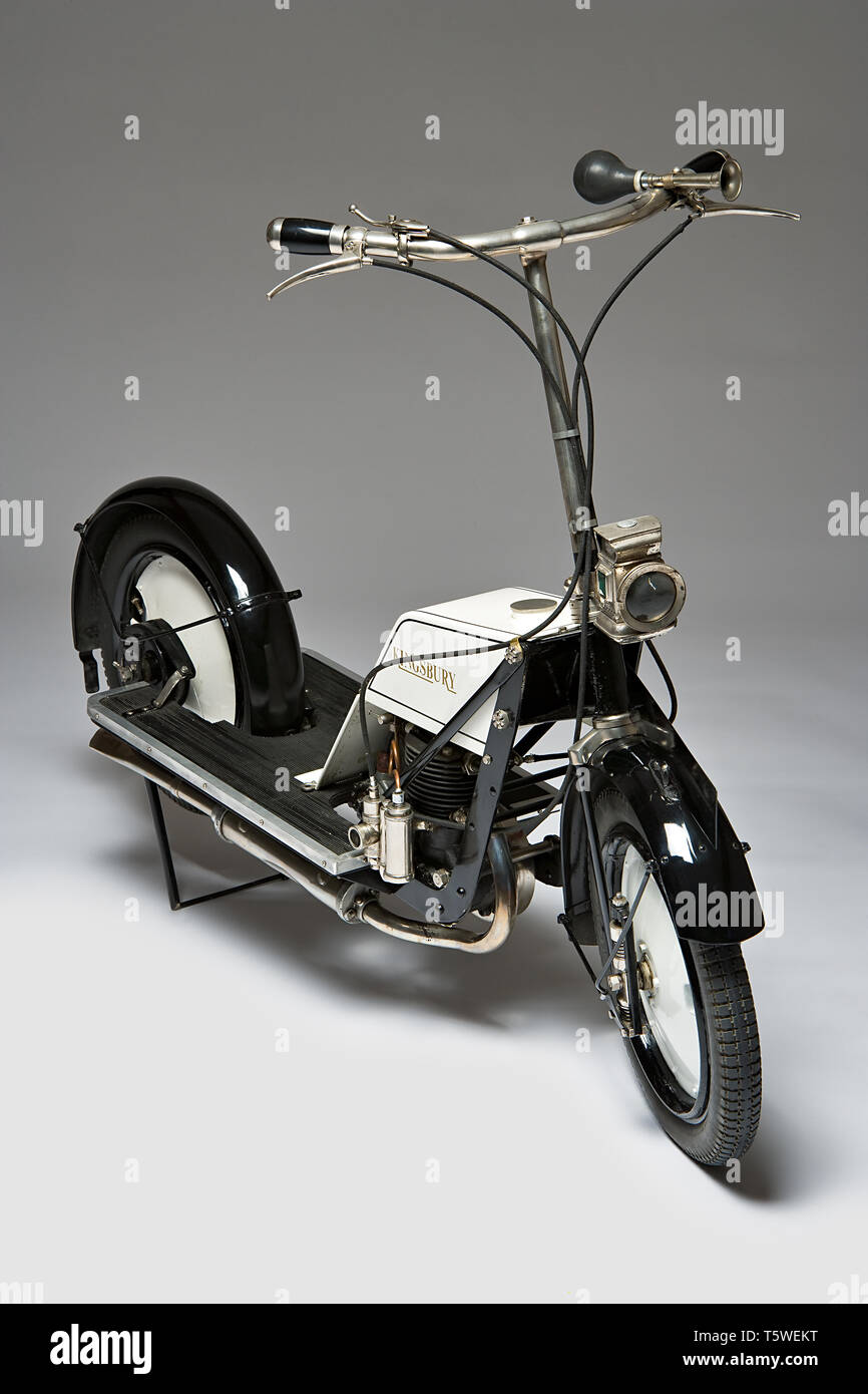 Moto d'epoca Kingsbury Scooter. Marca : Kingsbury Aviation Co. modello : Scooter nazione : Francia -Kingsbury, Londres : anno 1918 condizi Banque D'Images