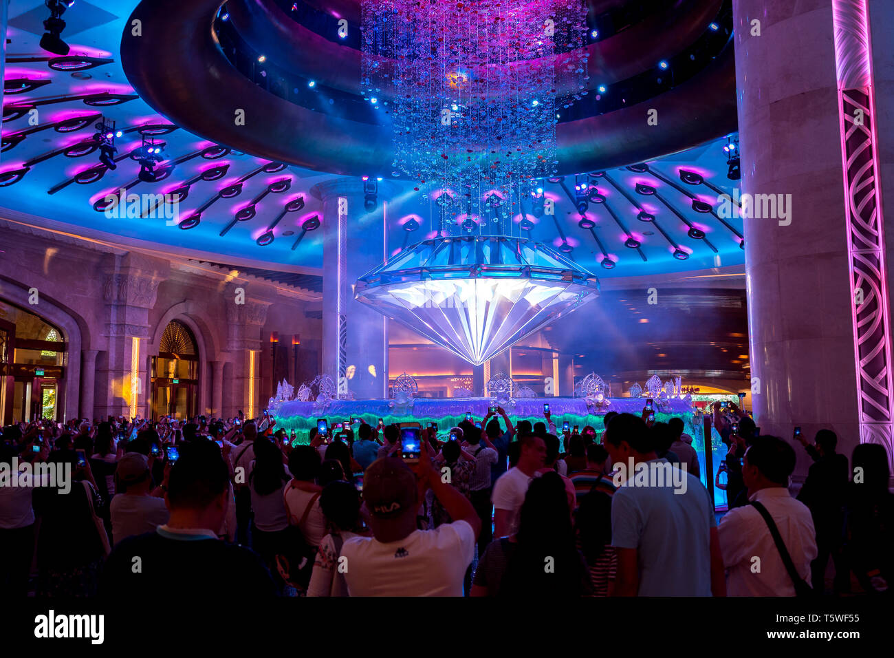 Macao, Chine - Macao Galaxy casino interior Banque D'Images