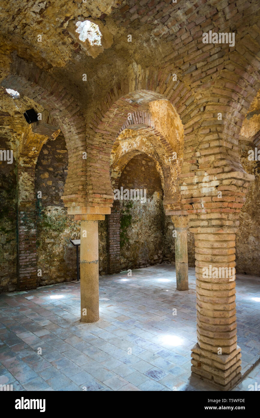L'intérieur de la chambre froide, de les bains arabes à Ronda Espagne Banque D'Images