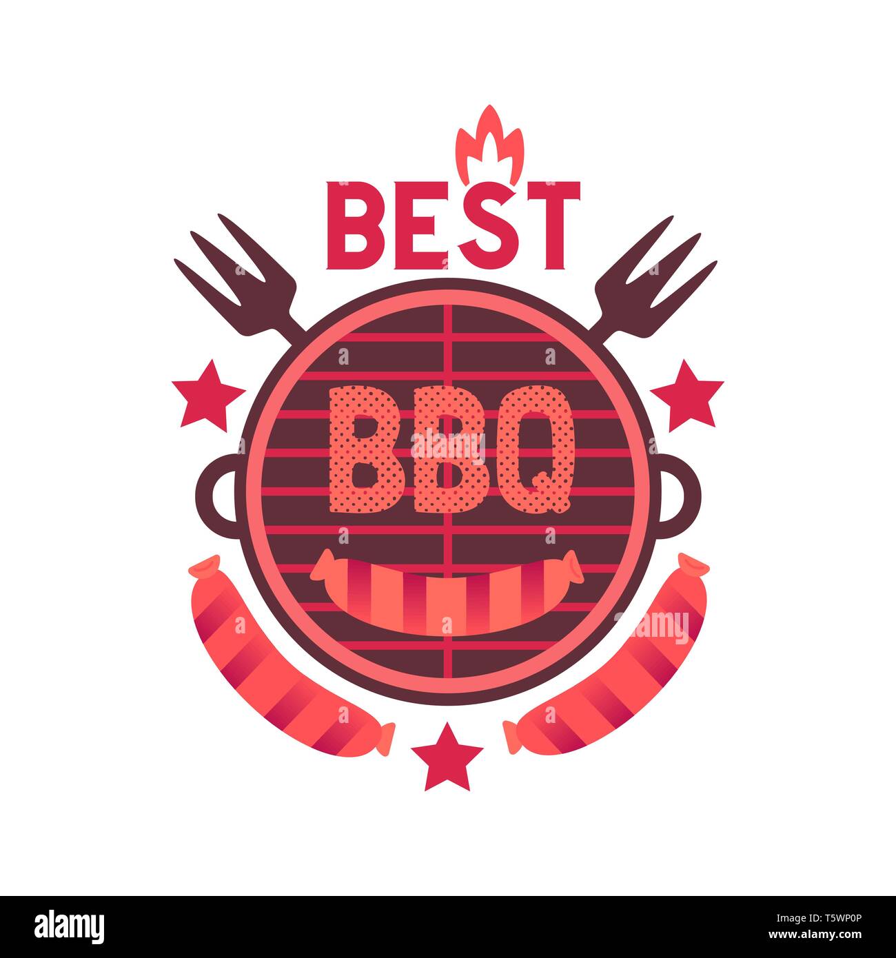 Meilleur Barbecue Television Drole Hand Drawn Vector Icone Couleur Image Vectorielle Stock Alamy