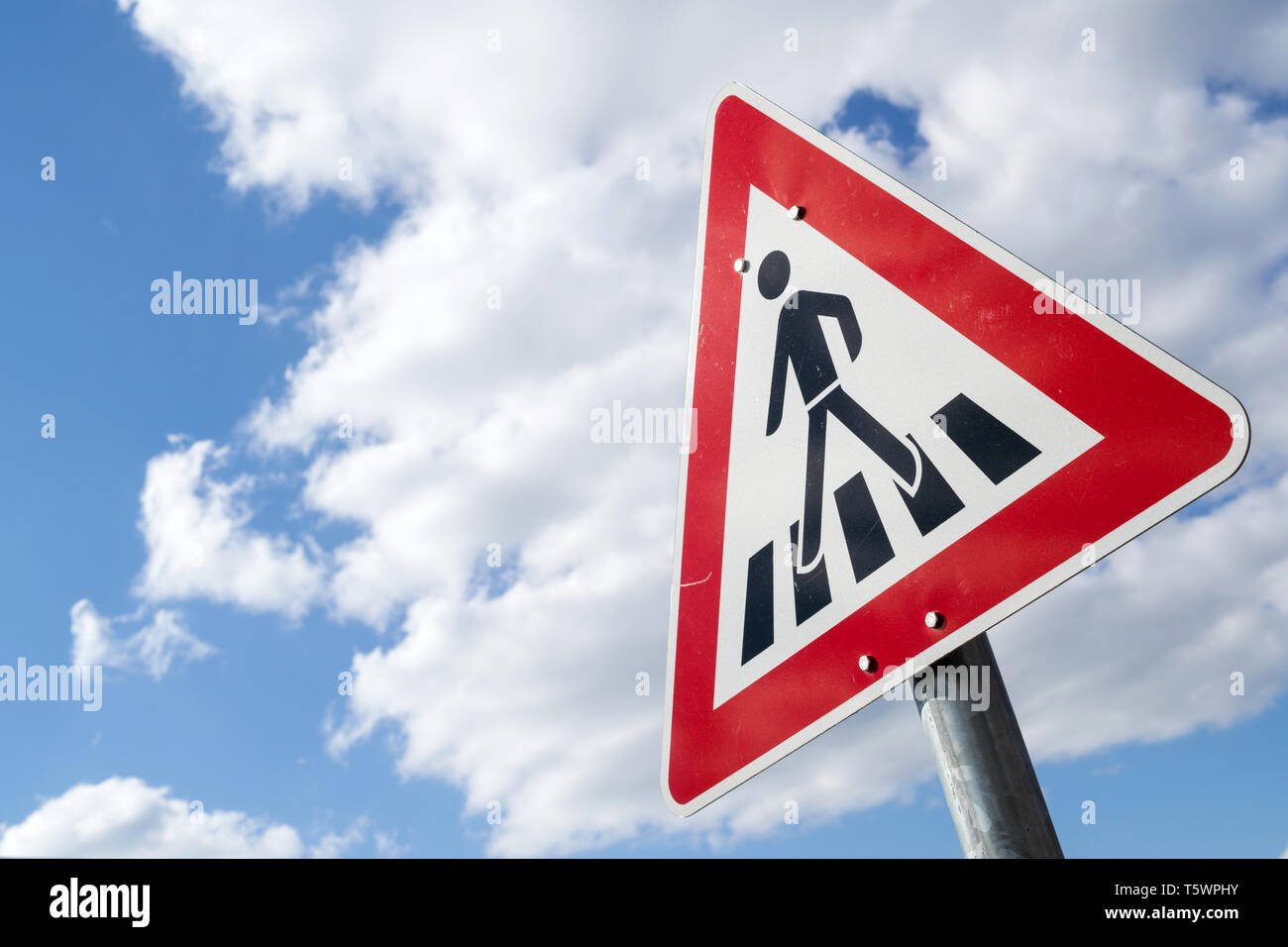German road sign : Zebra crossing Banque D'Images