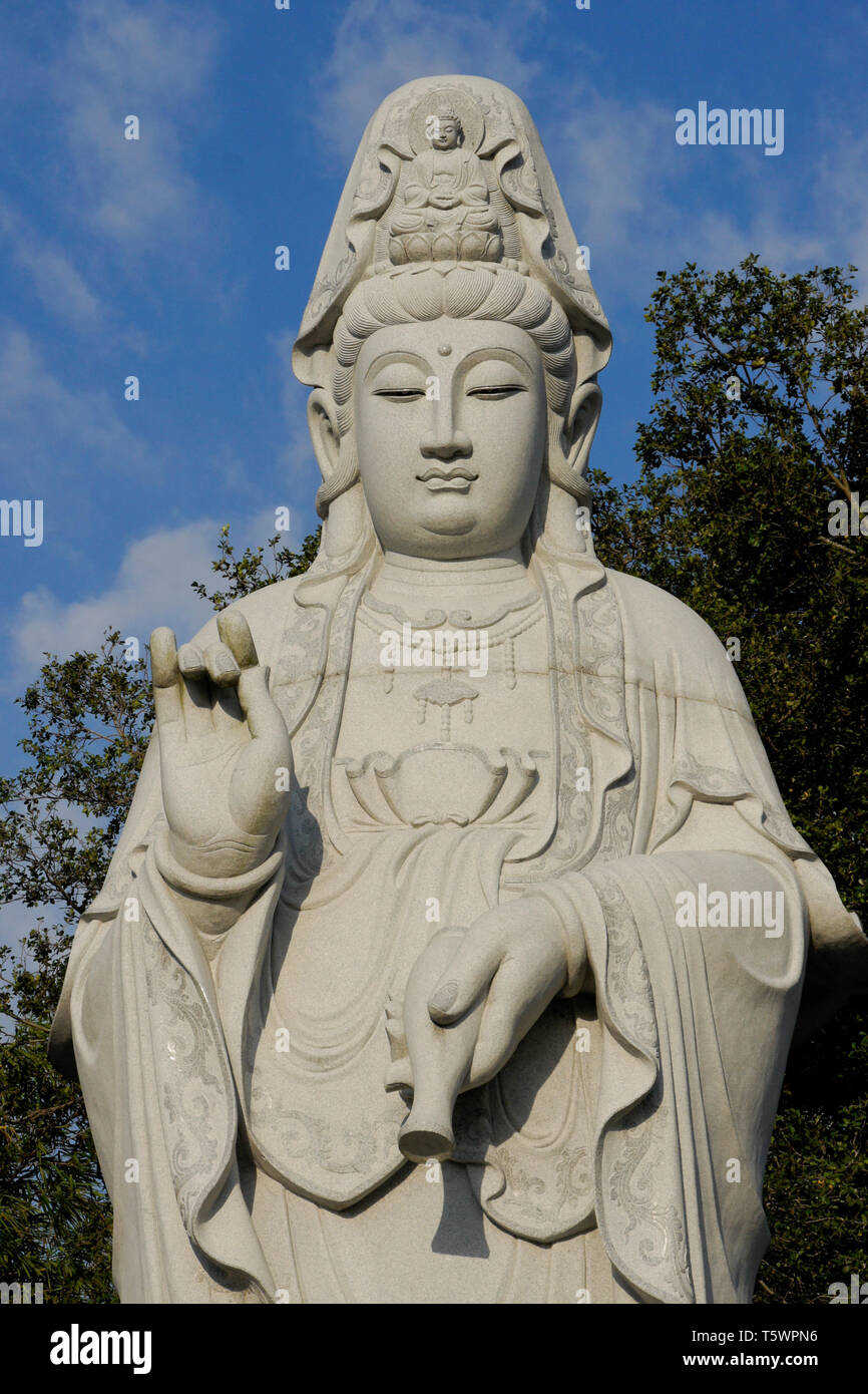Statue de Kwan Yin (Guan Yin), déesse de la miséricorde, Puh Toh Tze